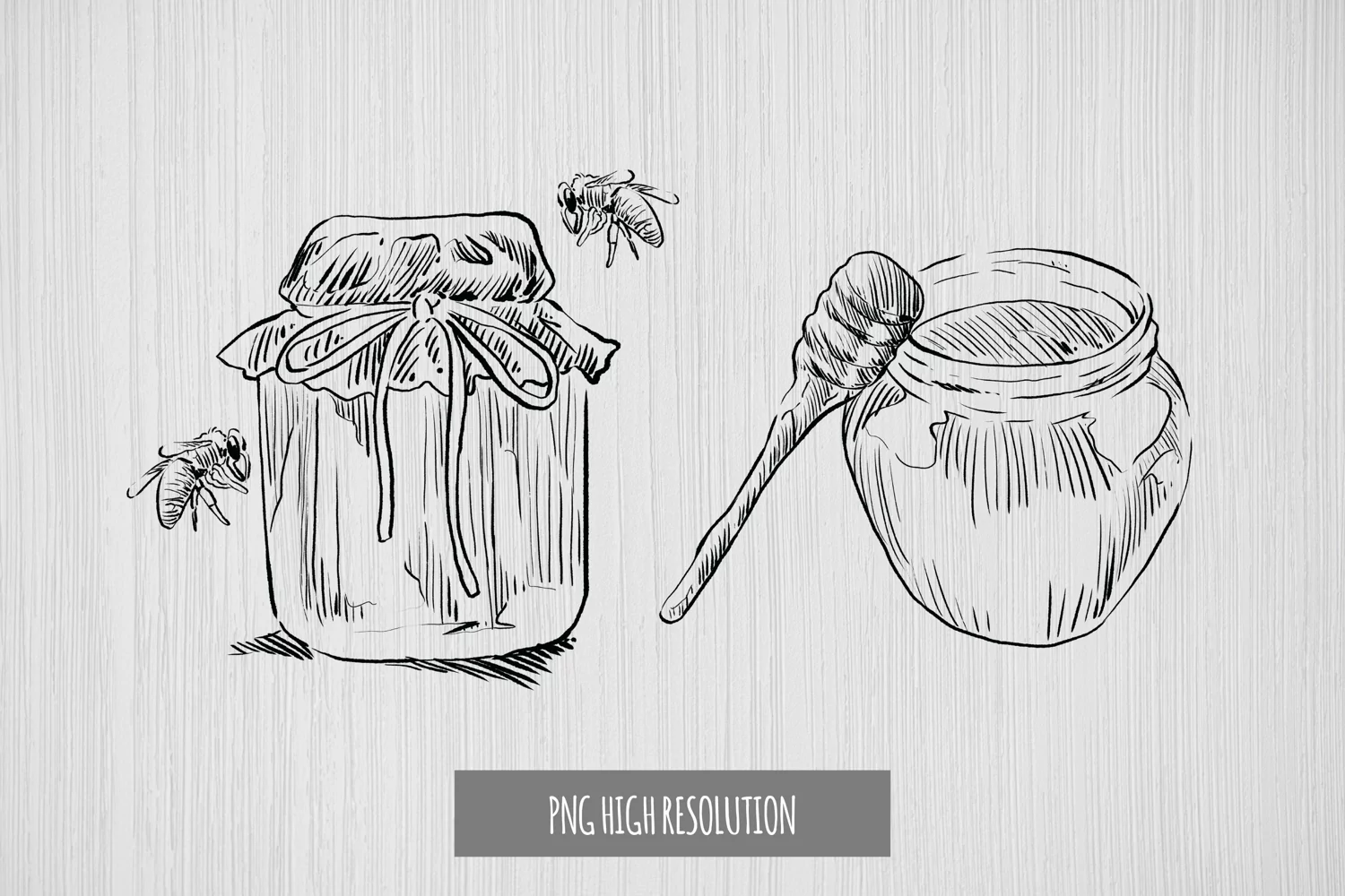 Hand Drawn Vintage Honey Clipart product image 1