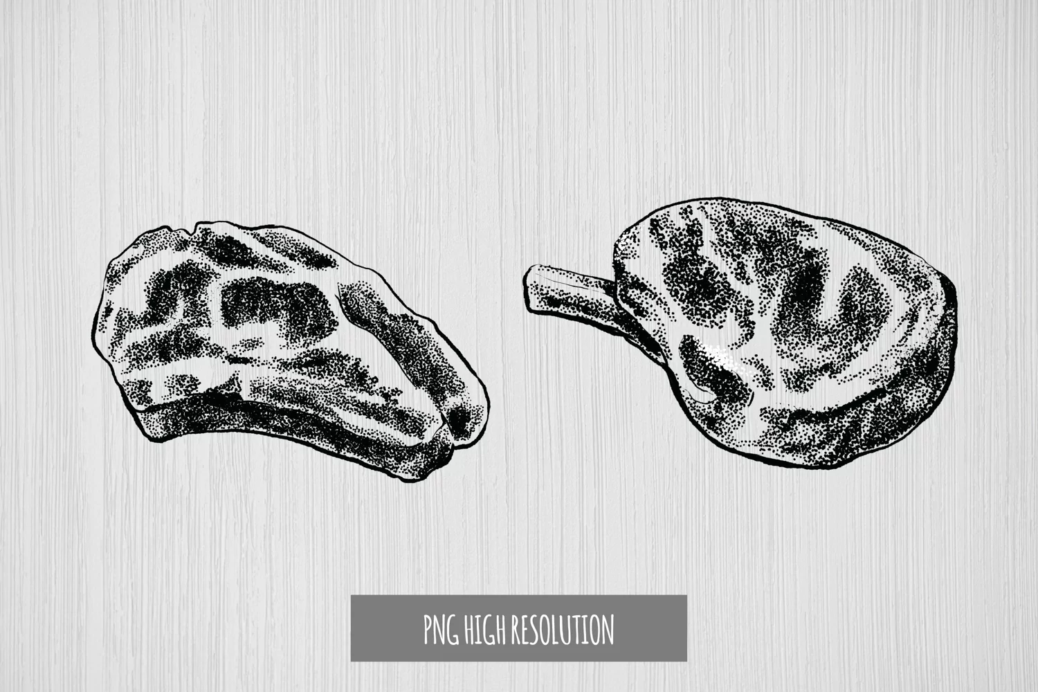Hand Drawn Vintage Meat Clipart product image 1