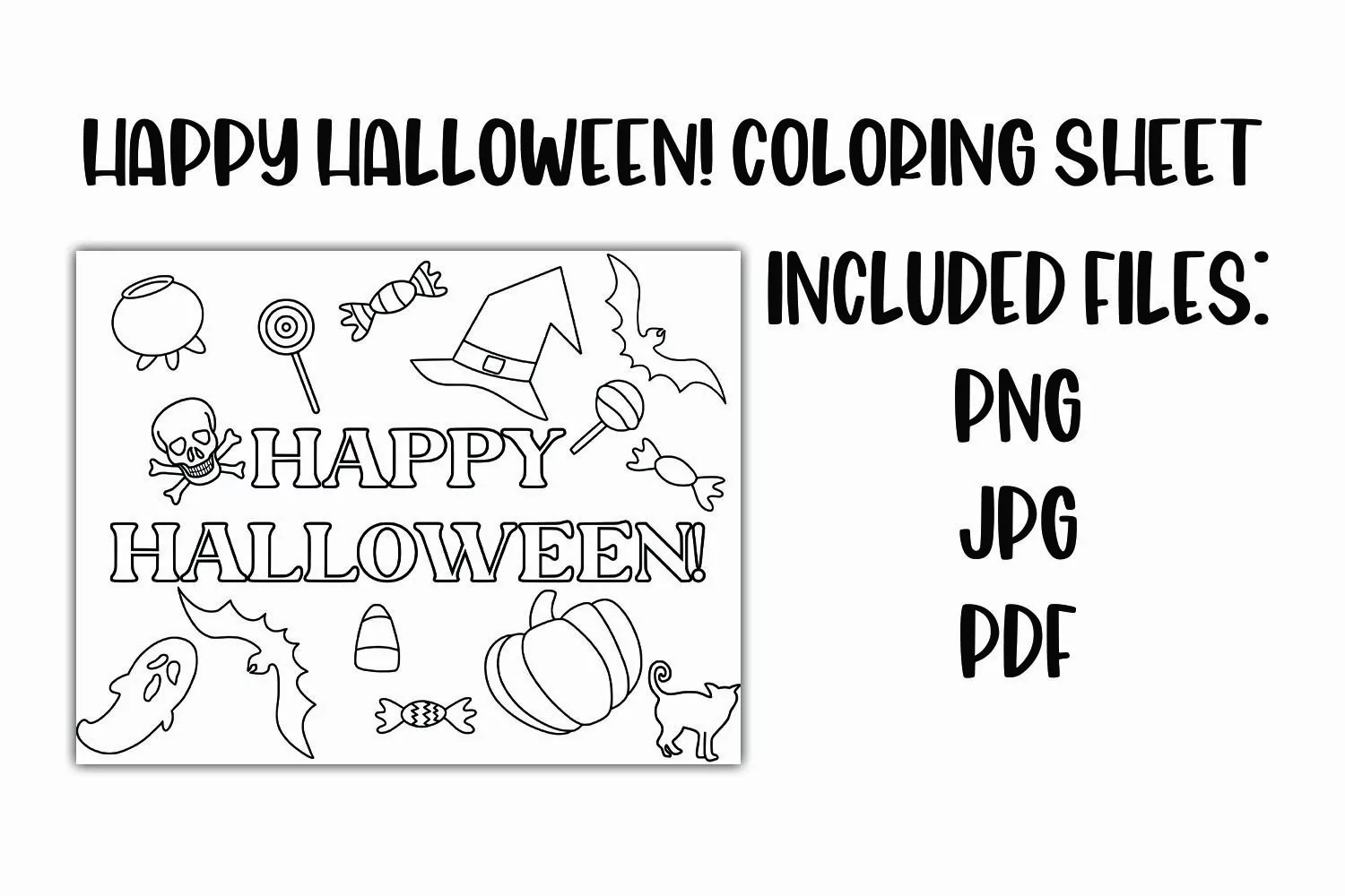 Happy Halloween Coloring Sheet for Kids product image 1