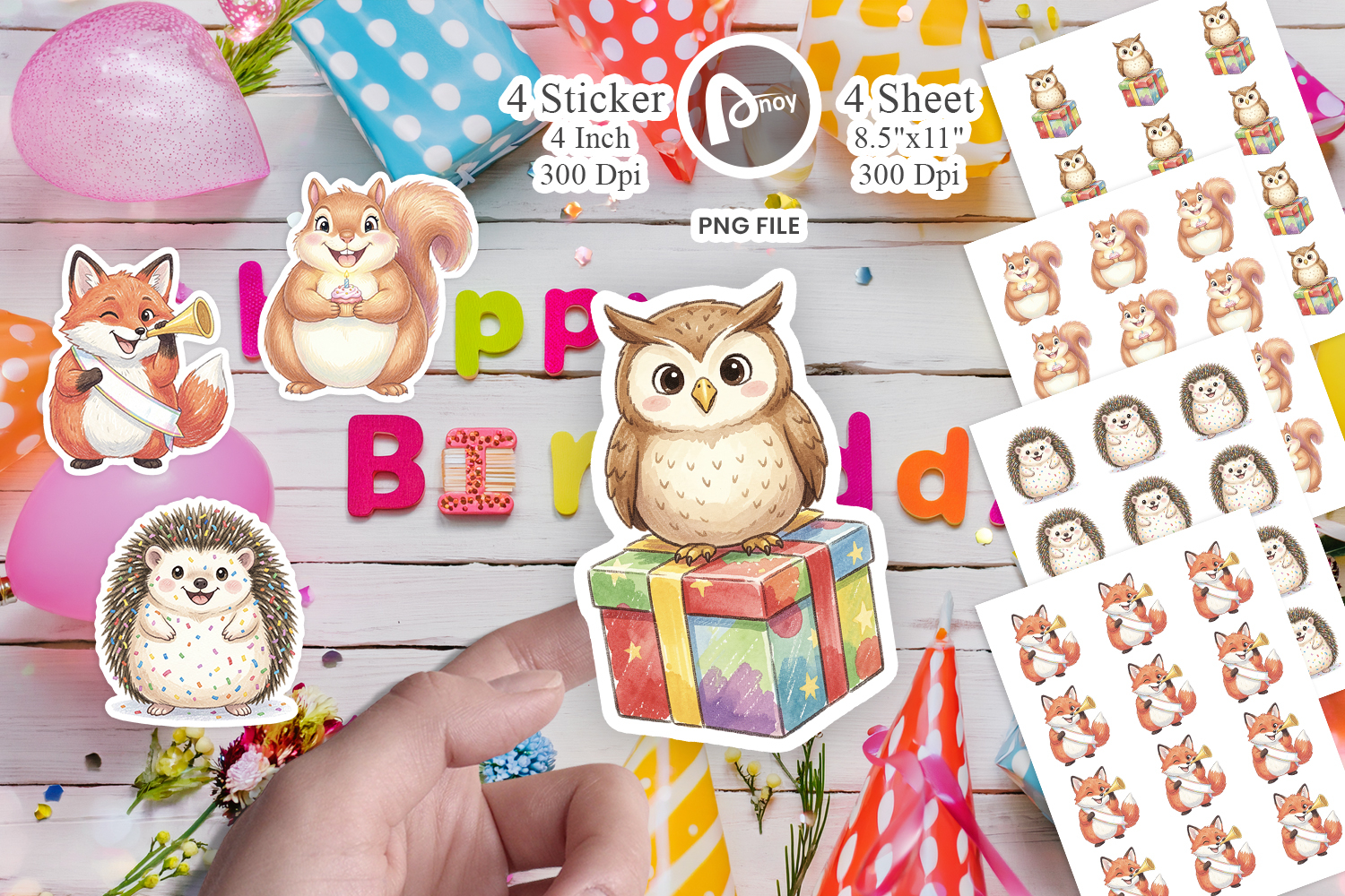 Round Woodland Birthday Sticker product image 1
