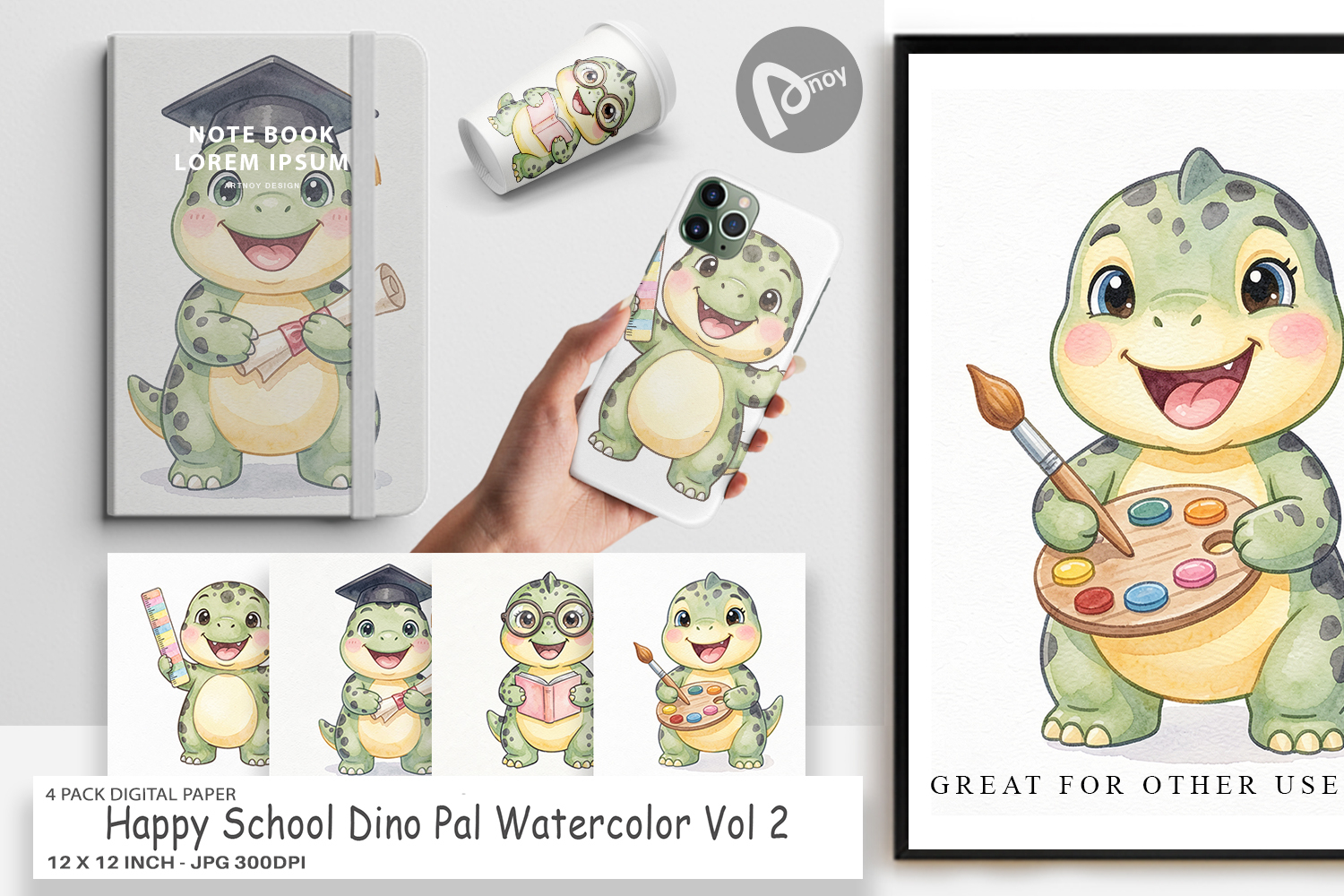 Happy School Dino Pal Digital Paper product image 1