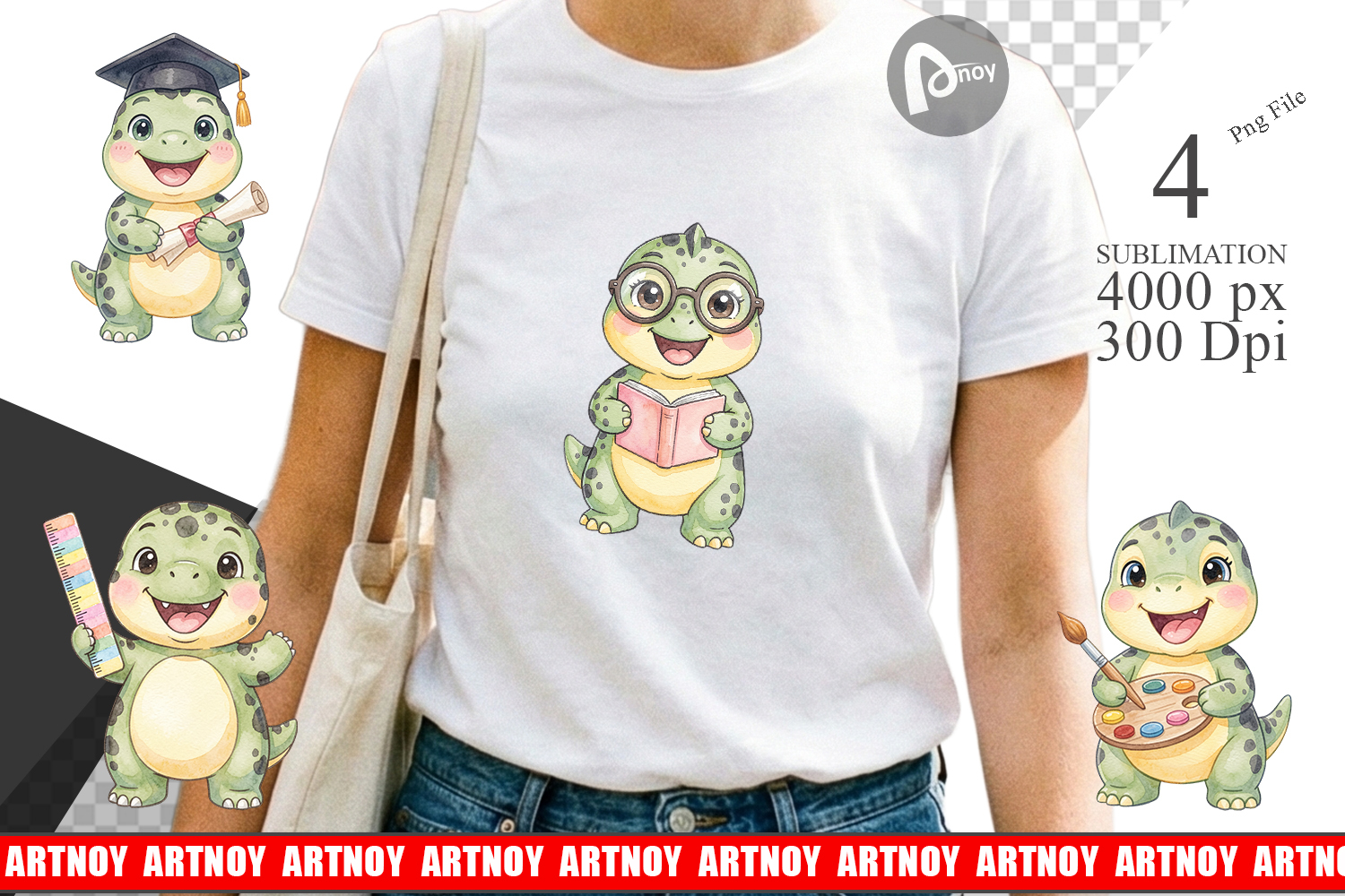 Happy School Dino Pal Sublimation product image 1