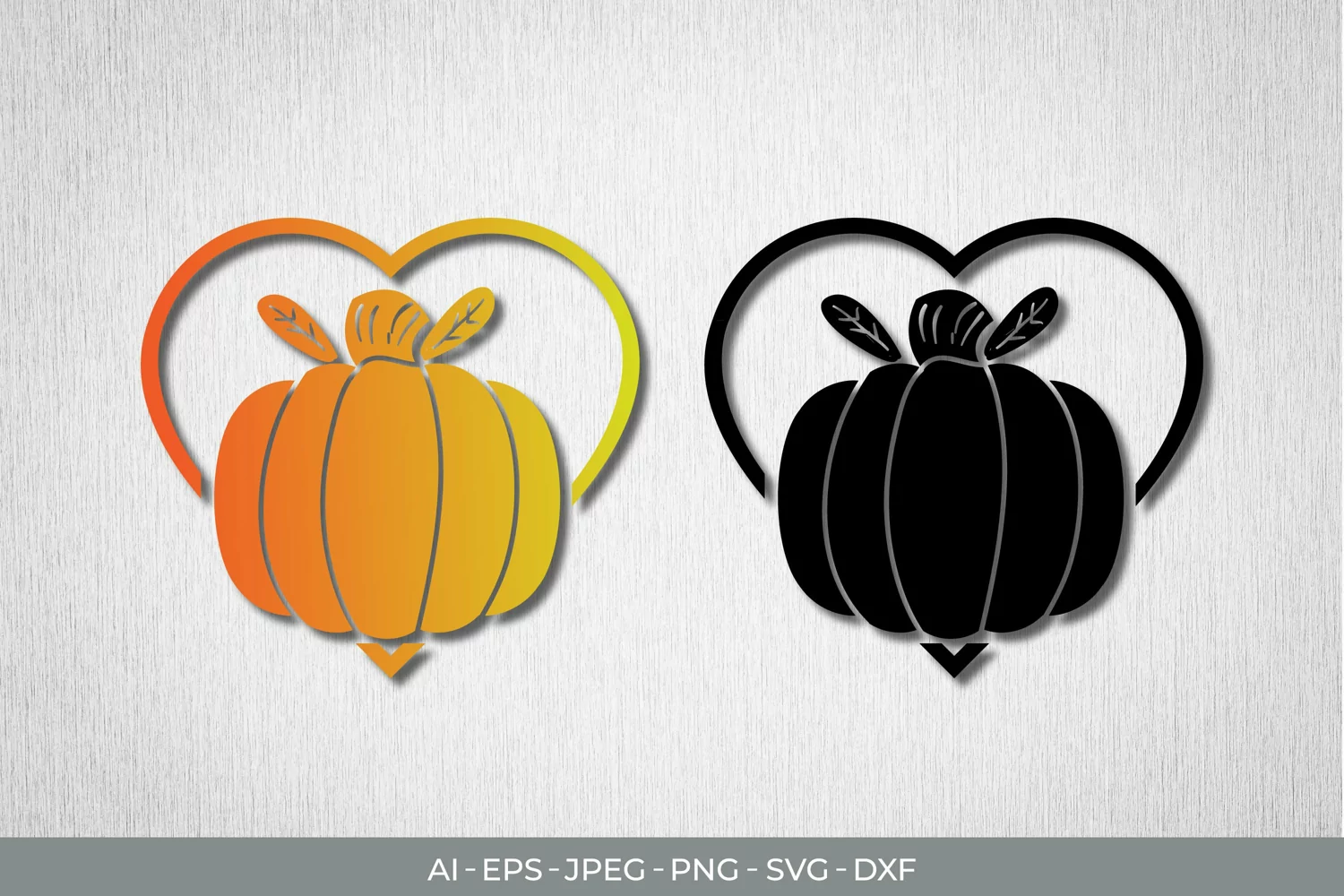 Heart Pumpkin with Gradient Color SVG product image 1