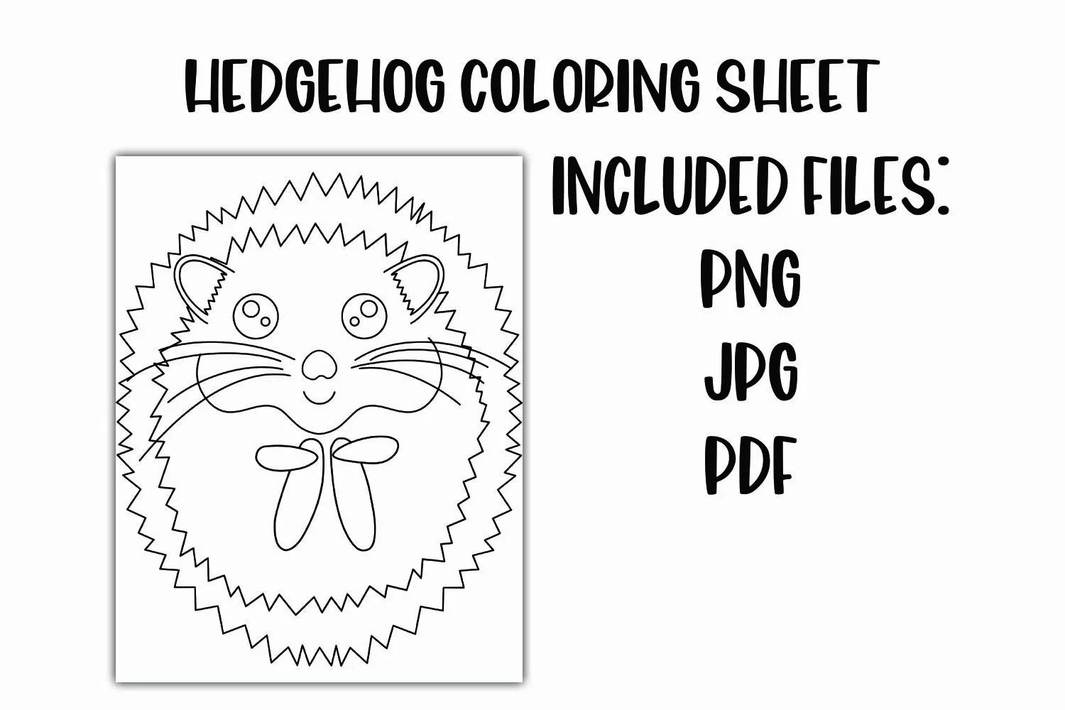 Hedgehog Coloring Sheet for Kids product image 1