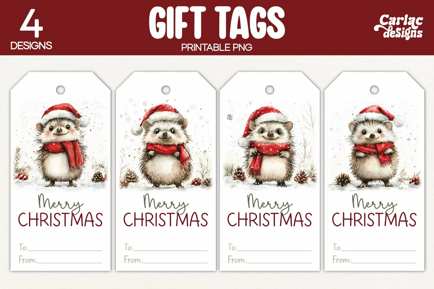 hedgehog gift tags