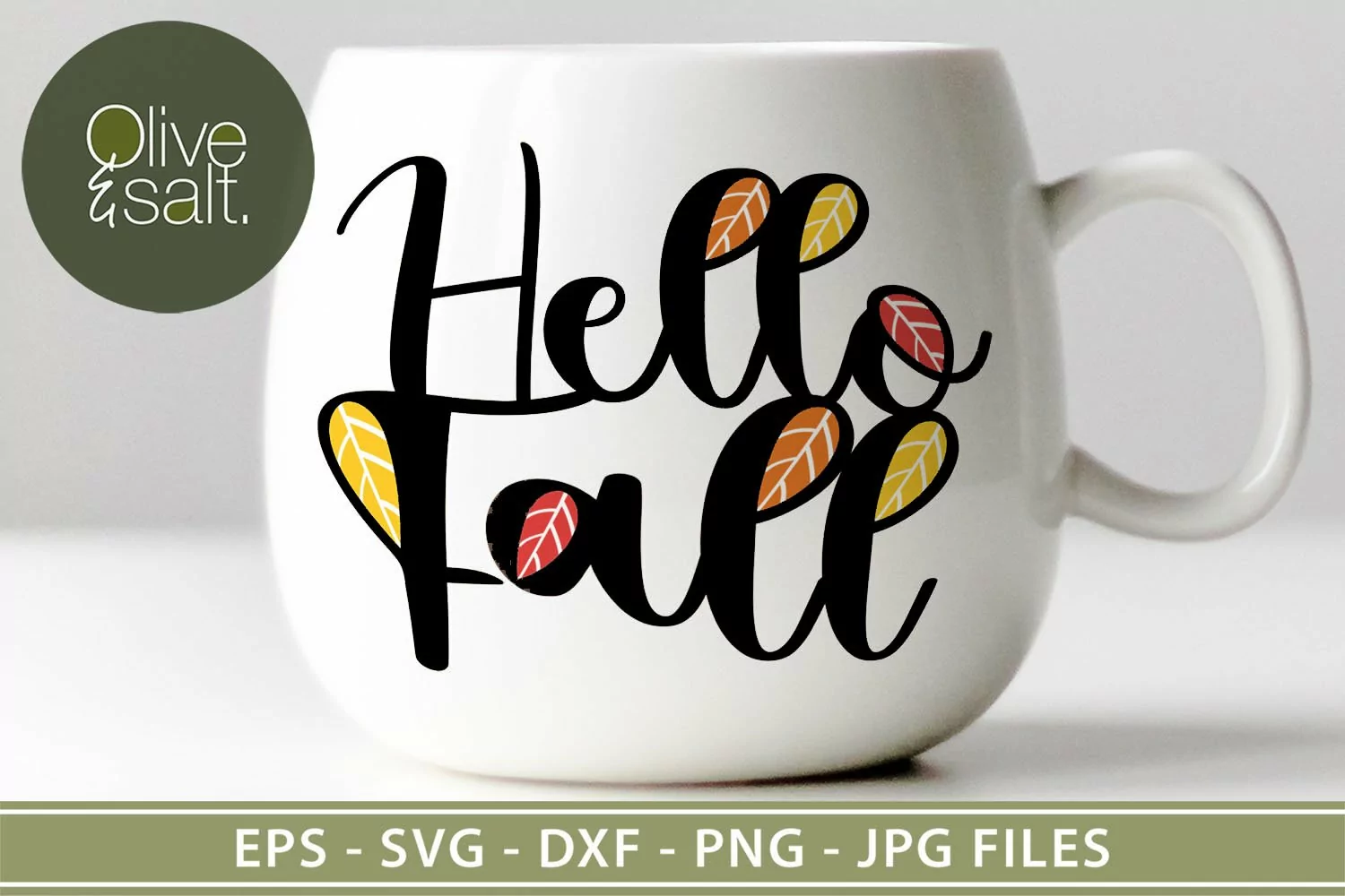 Hello Fall svg, Fall leaves svg, autumn leaves, thanksgiving product image 1