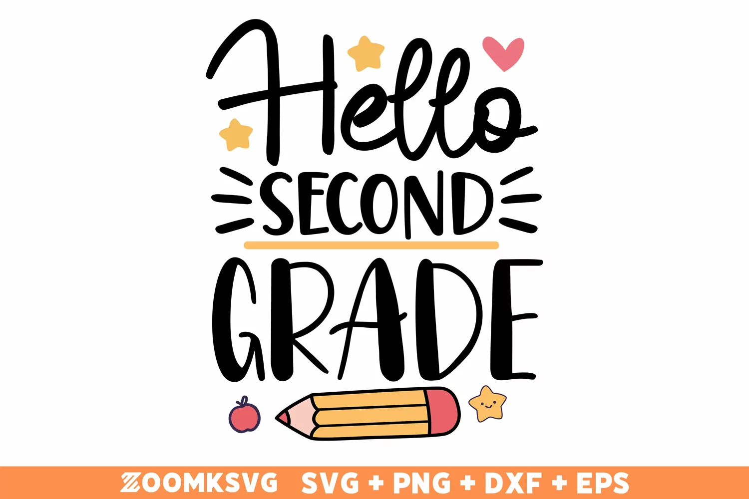 Hello second grade SVG, Back to School SVG, School PNG product image 1