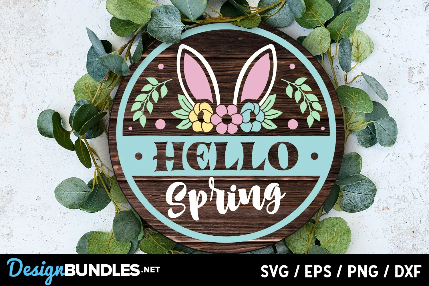Hello Spring Door Hanger SVG product image 1