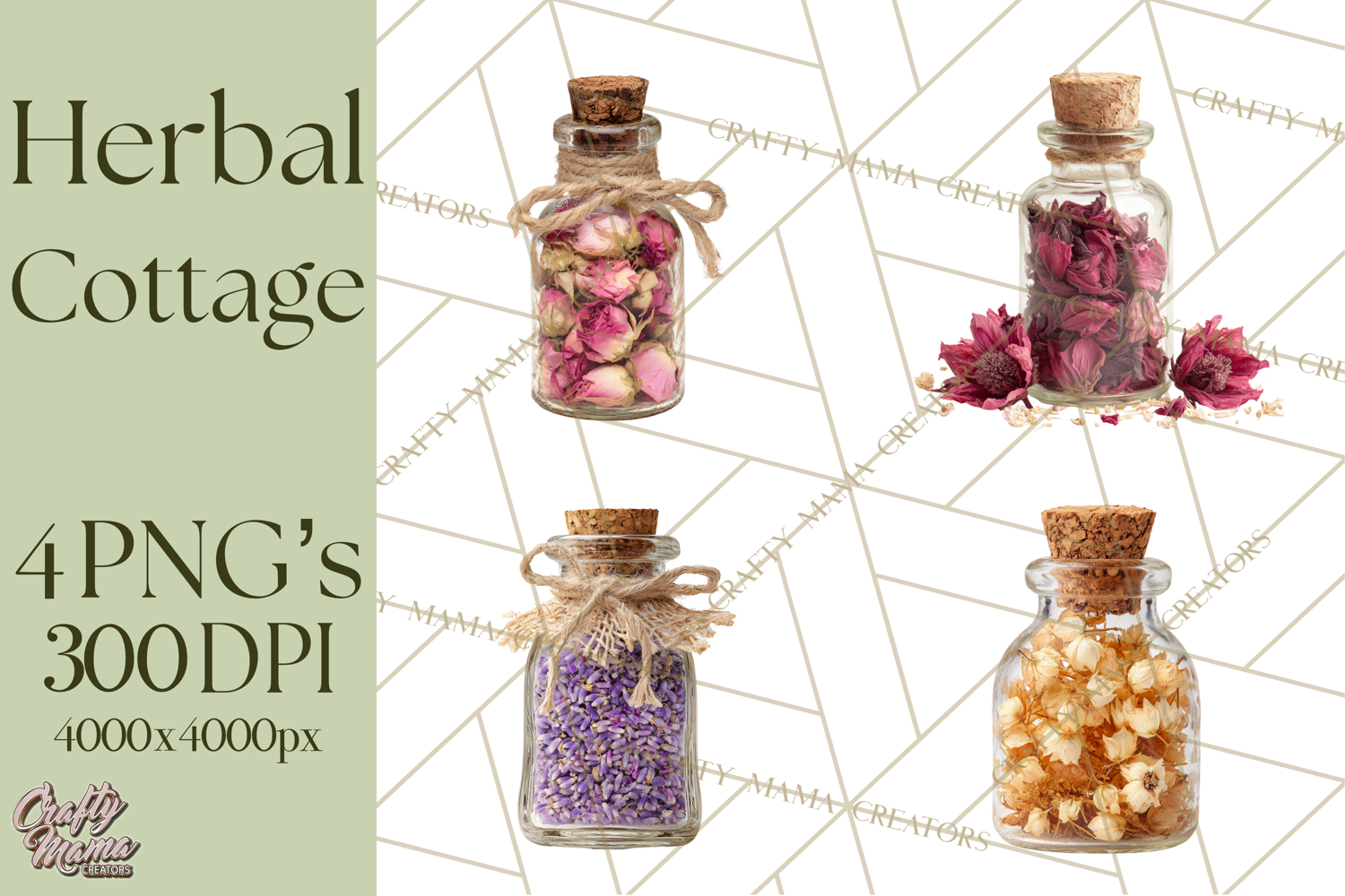 Herbal Apothecary Cottagecore PNG, Rustic Botanical Clipart product image 1
