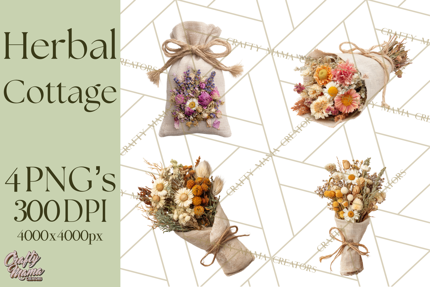 Herbal Apothecary Cottagecore PNG, Rustic Botanical Clipart product image 1