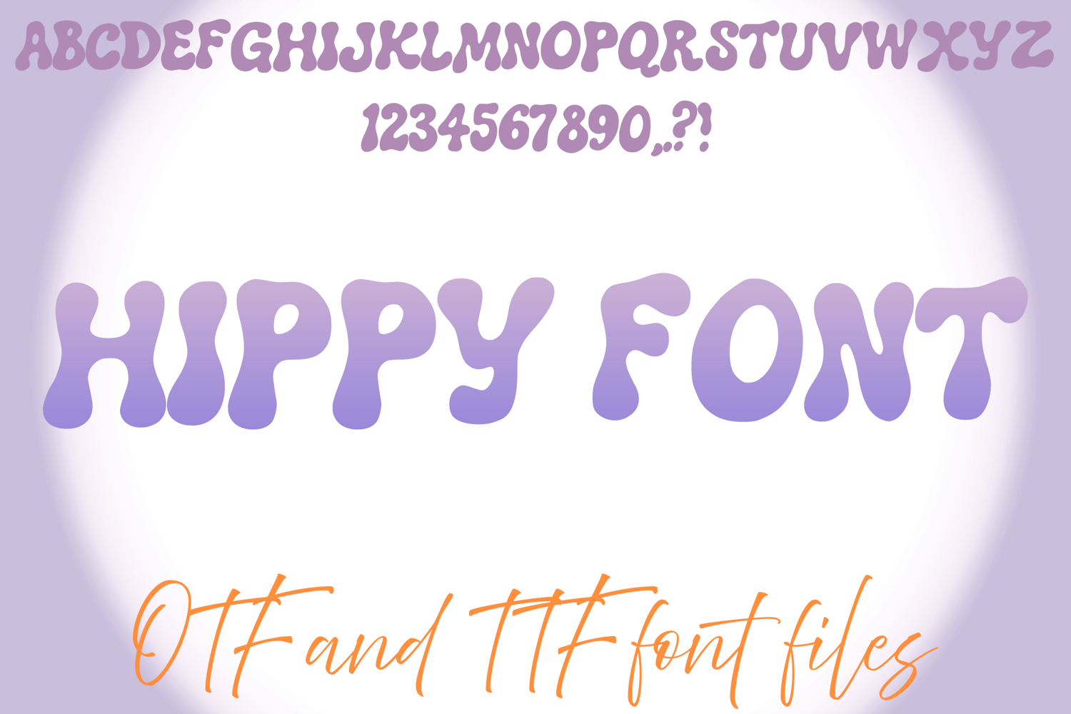 Hippy 60s Typeface Lettering ABC Text Font Wobbly OTF Illustration by Squeeb Creative