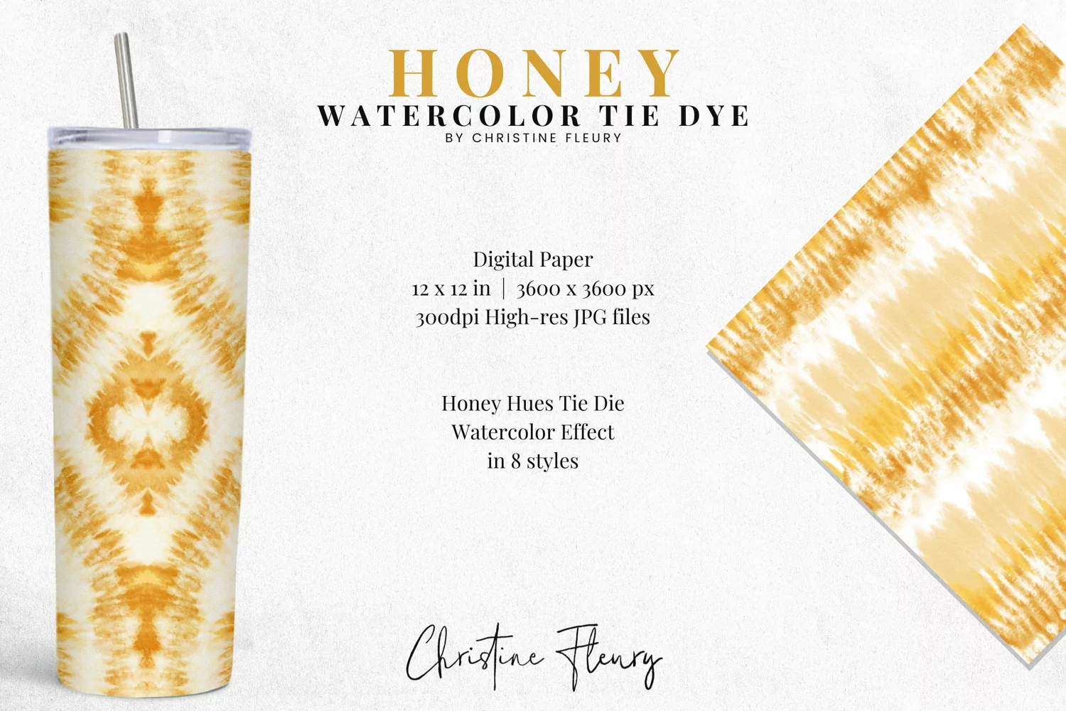 Honey Watercolor Tie Dye Sublimation Digital Paper product image 1