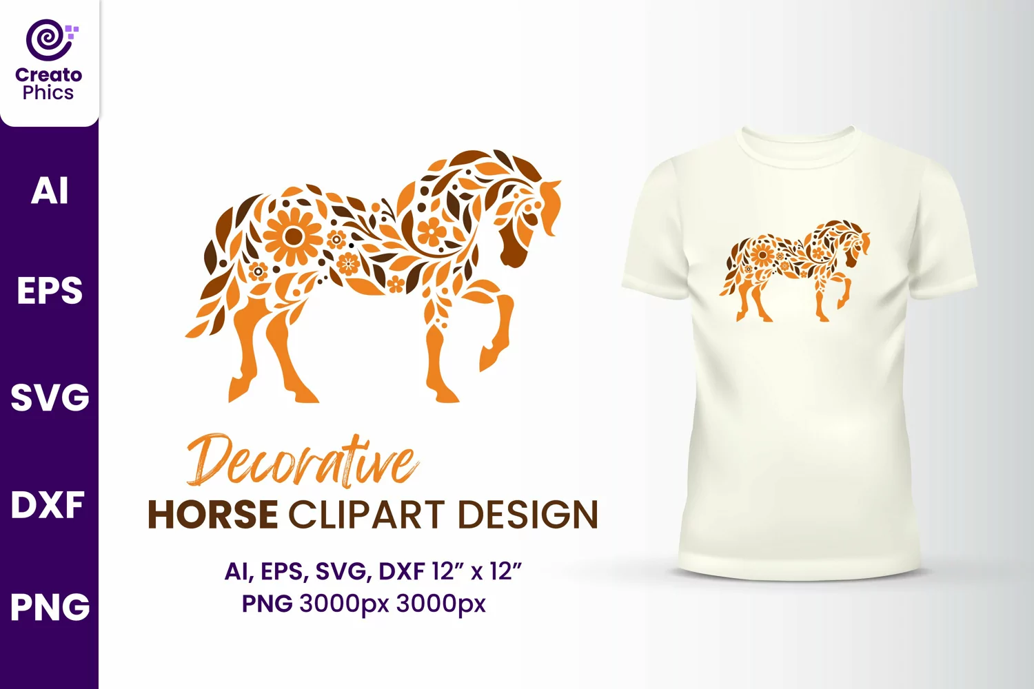 horse clipart horse svg horse png horse decorative horse floral horse animal sublimation