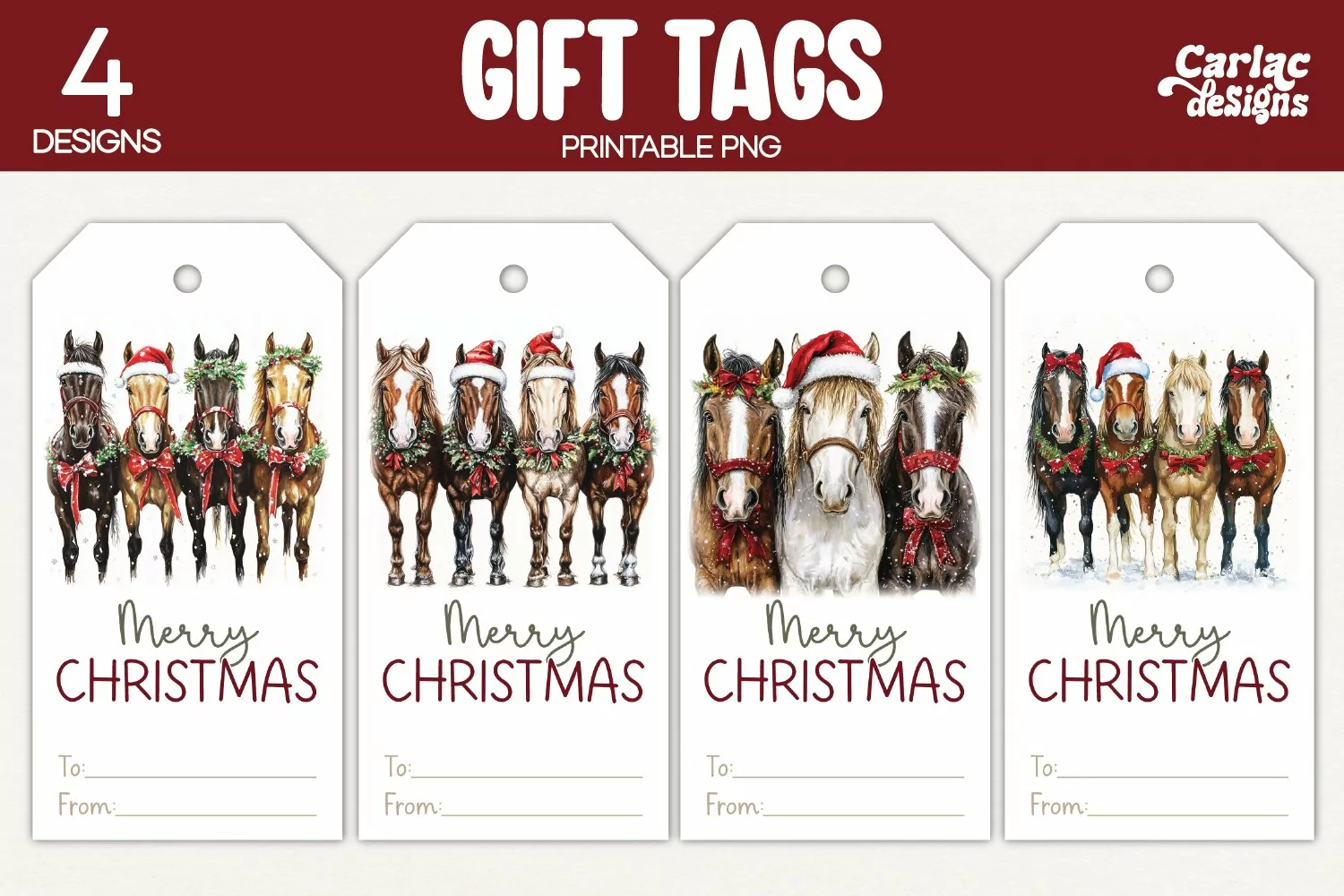 horses gift tags
