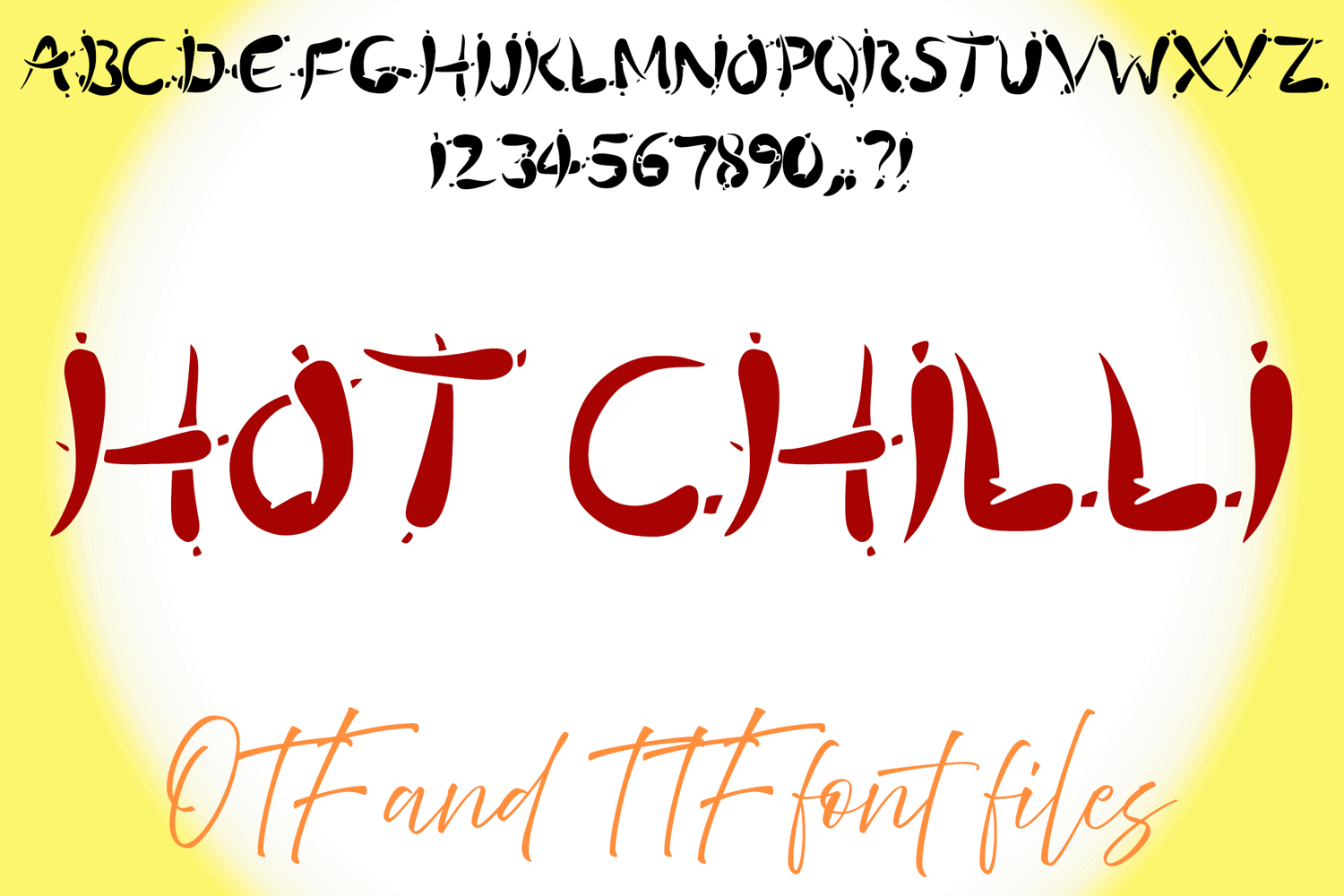 Hot Chilli Chili Spice Typeface Lettering ABC Text Font OTF Illustration by Squeeb Creative