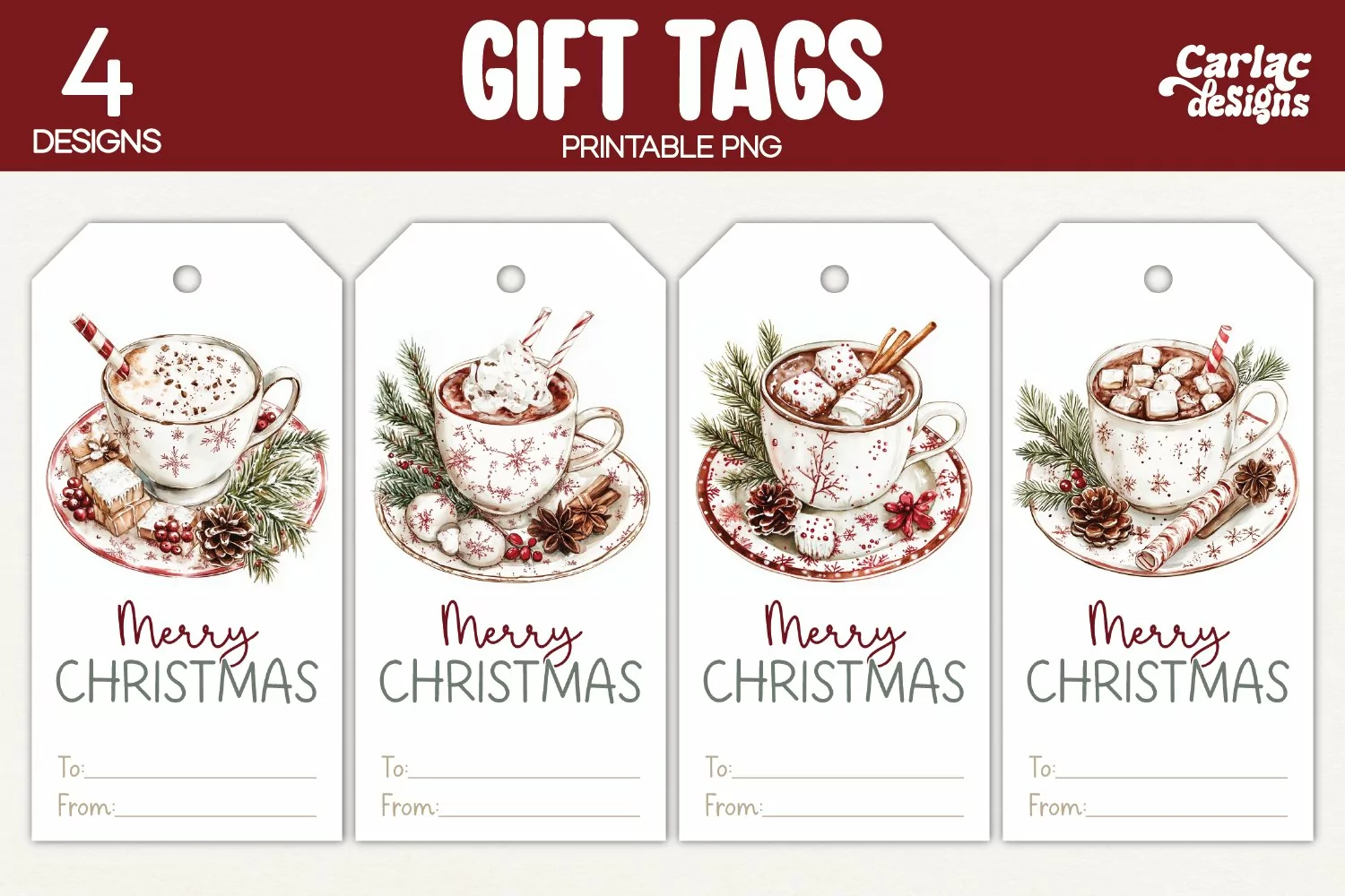 hot chocolate gift tags