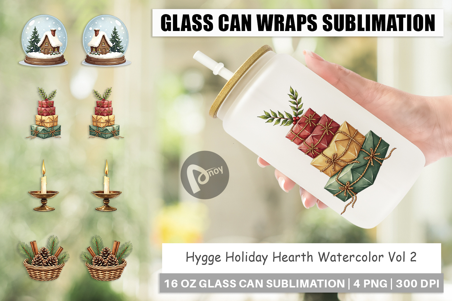 Hygge Holiday Hearth Glass Can product image 1