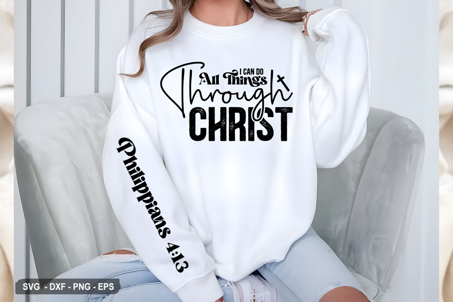 I Can Do All Things - Christian Sleeve T-Shirt Design product image 1