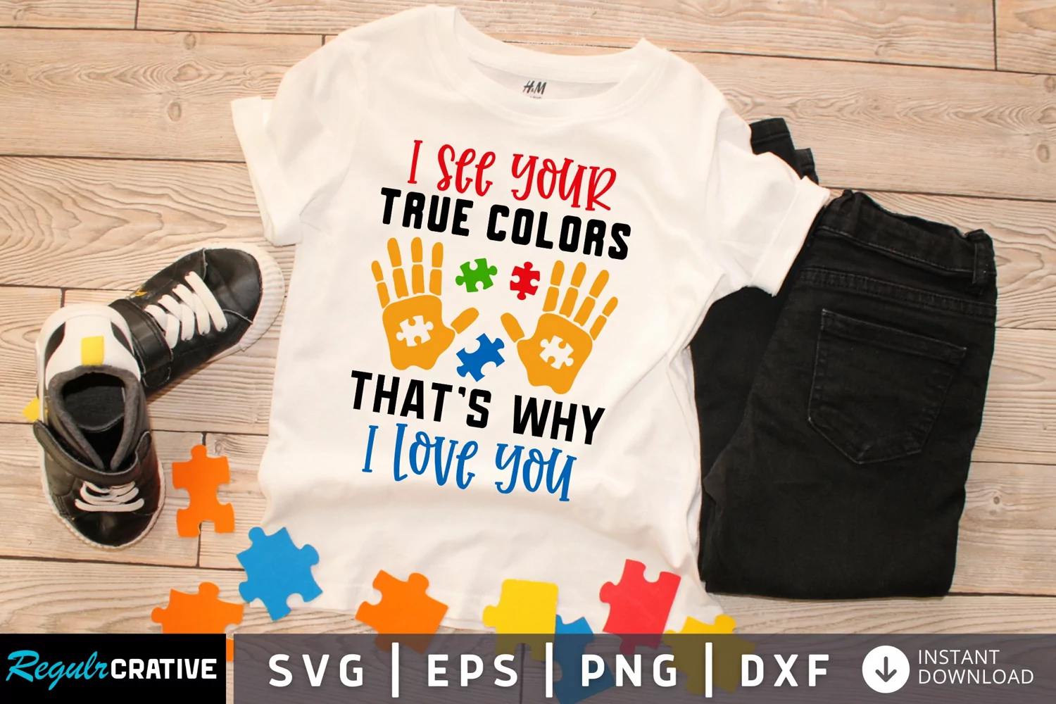 I See Your True Colors SVG, Autism SVG Design product image 1