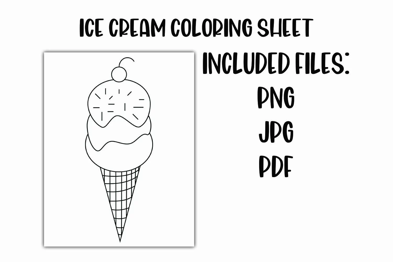 Ice Cream Cone Coloring Sheet product image 1