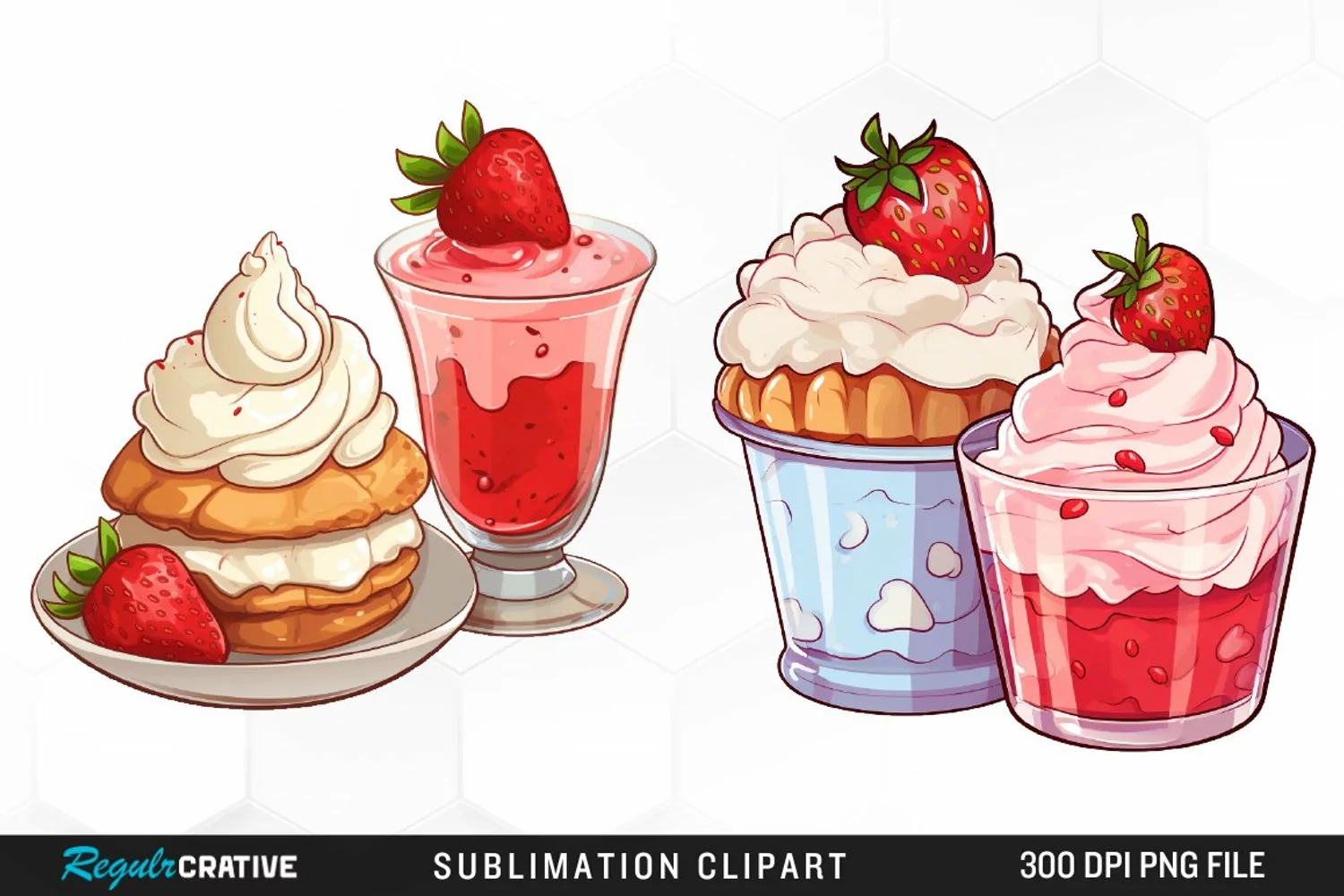 Ice Cream Watercolor Clipart product image 1