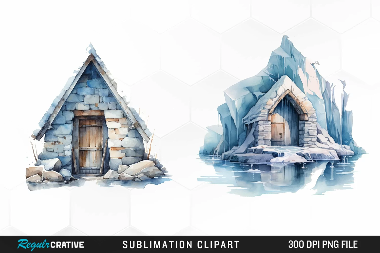 Watercolor Ice House PNG Clipart product image 1
