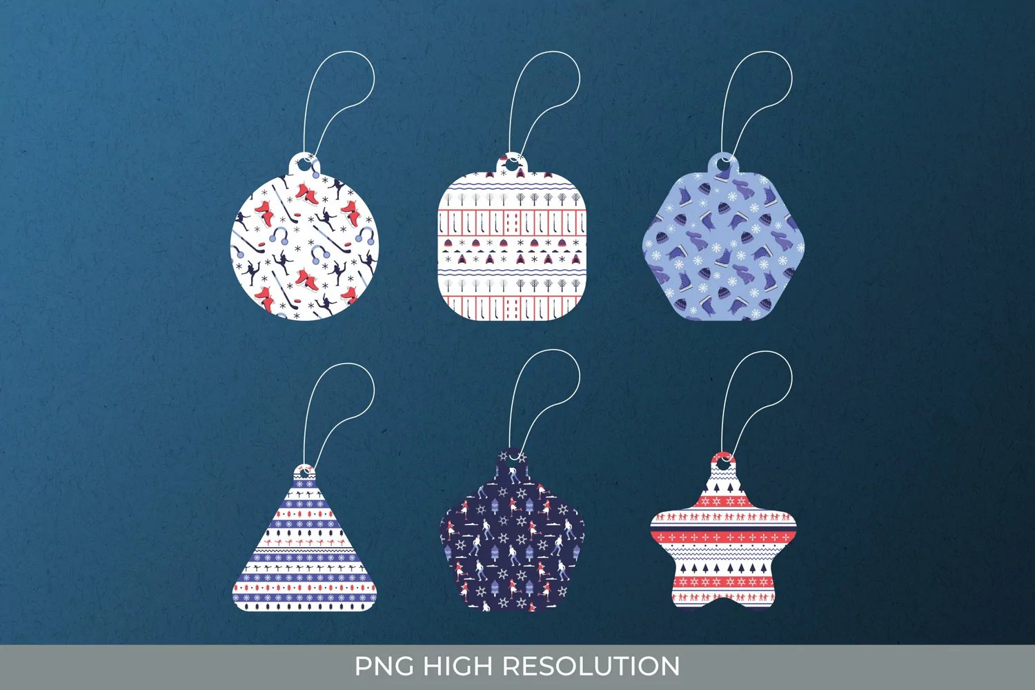 Ice Skating Patterned Shaped Tag product image 1