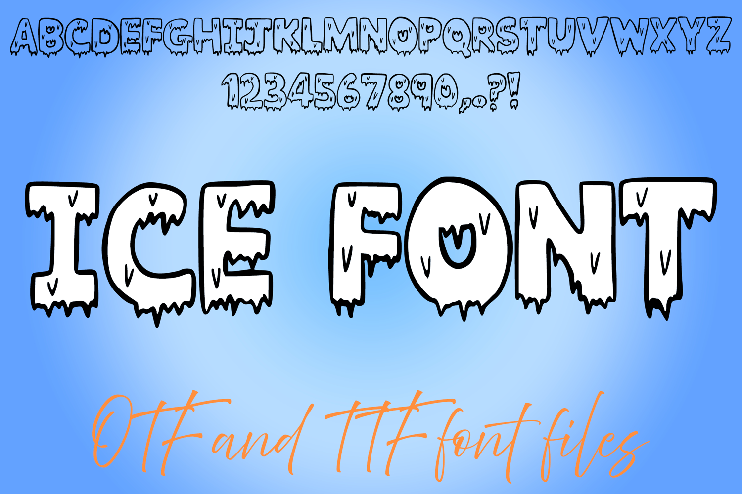 Ice Frozen Frost Water Typeface Text ABC Lettering Font OTF Cartoon
