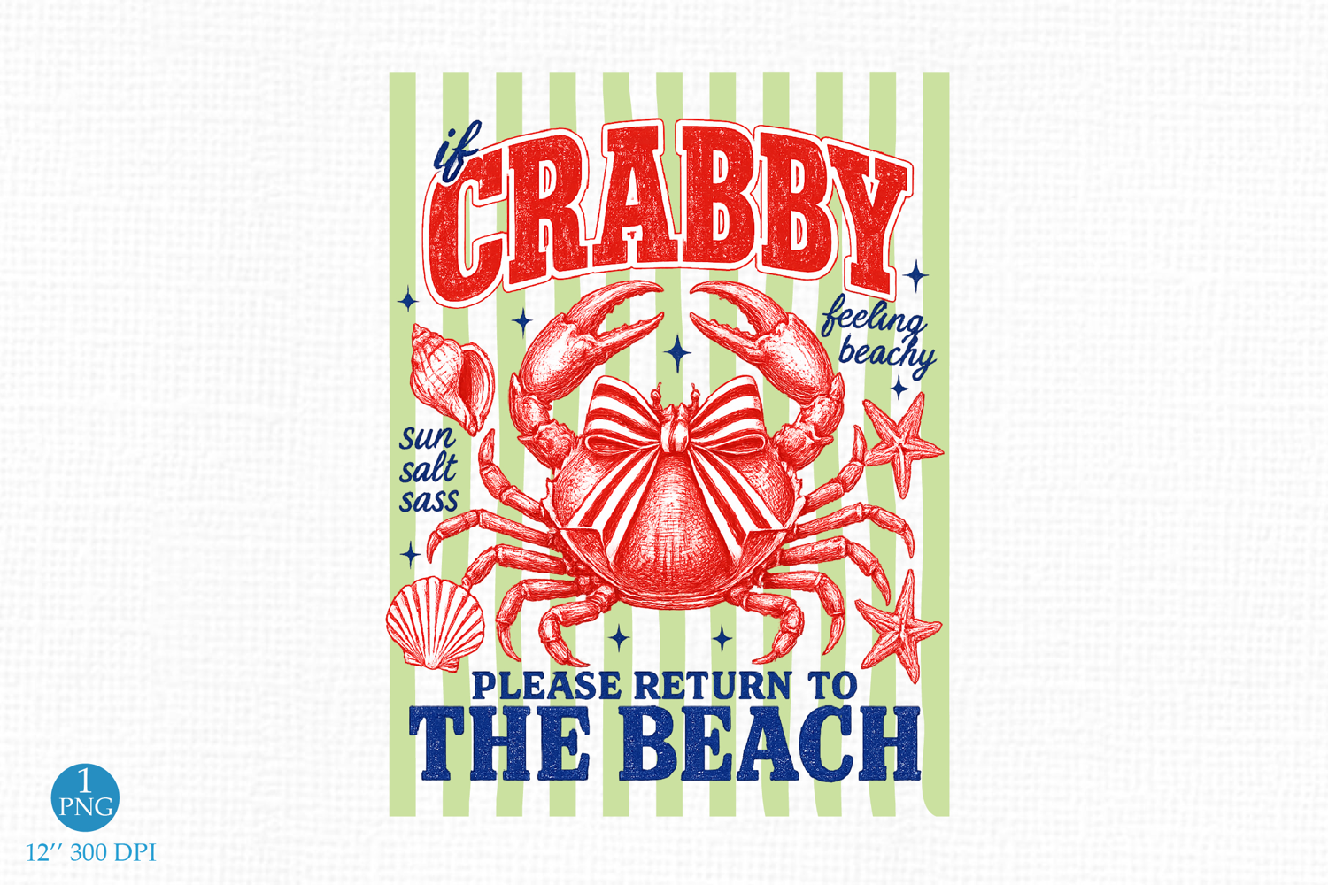If Crabby Please Return To The Beach PNG, Preppy Crabby Png product image 1