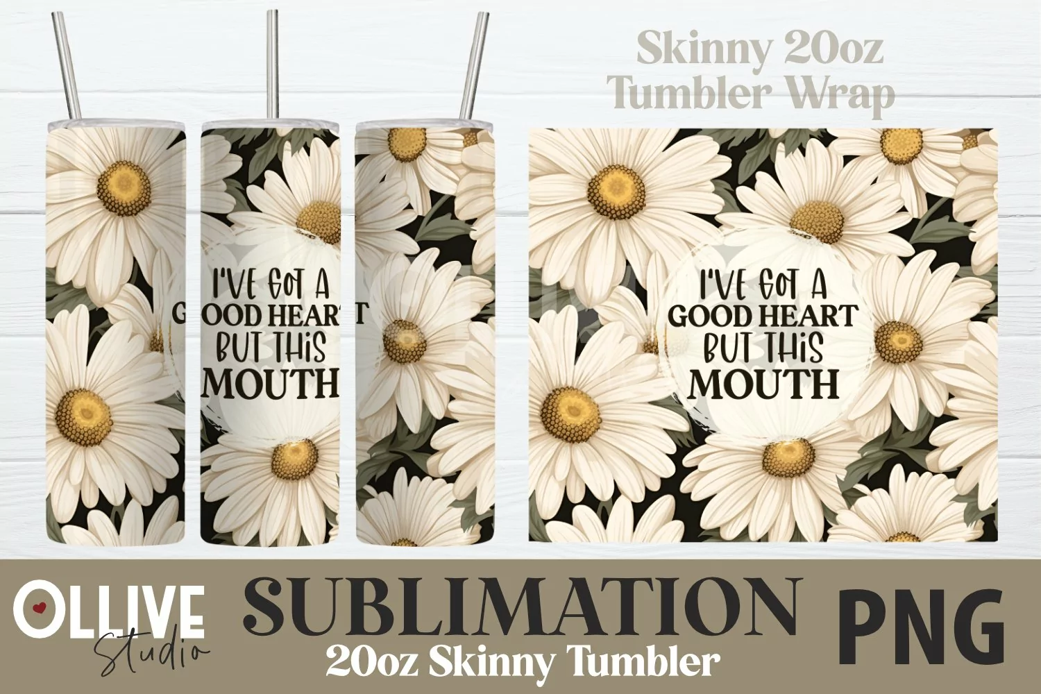 I Have A Good Heart But This Mouth Sarcastic Tumbler PNG product image 1