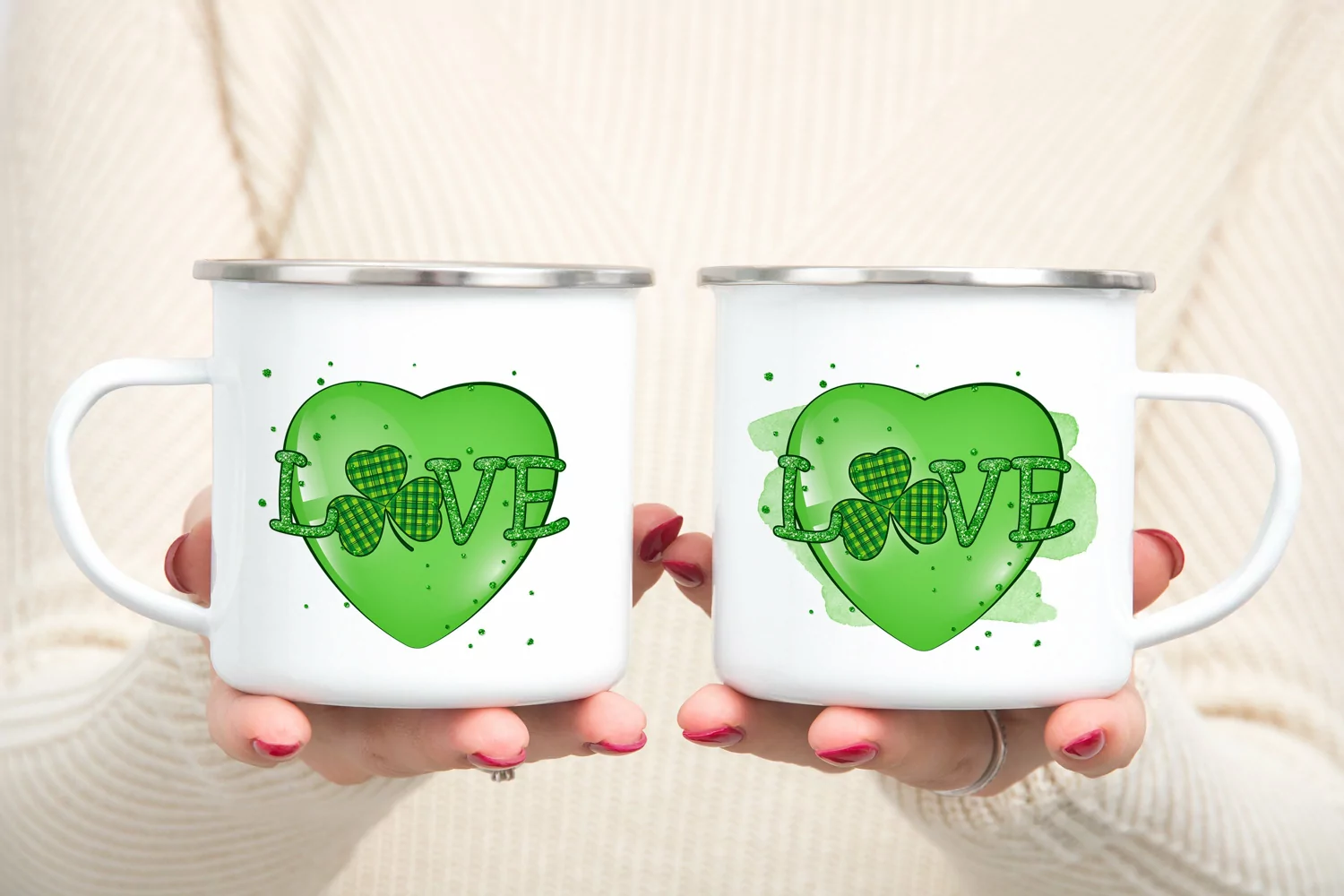 St. Patrick's Day Sublimation. Love shamrock PNG. product image 1