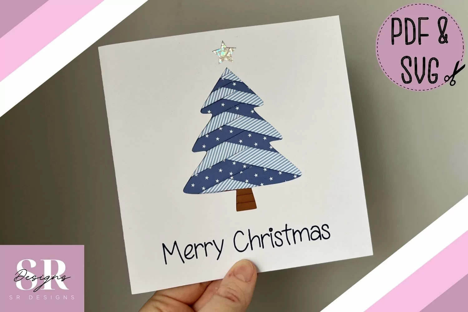 Christmas tree Iris folding pattern| paper cutting| iris pdf product image 1