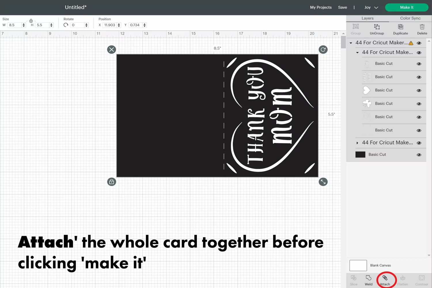 Thank You MOM, Cutting Card SVG, Mom greeting cards, Cricut product image 1