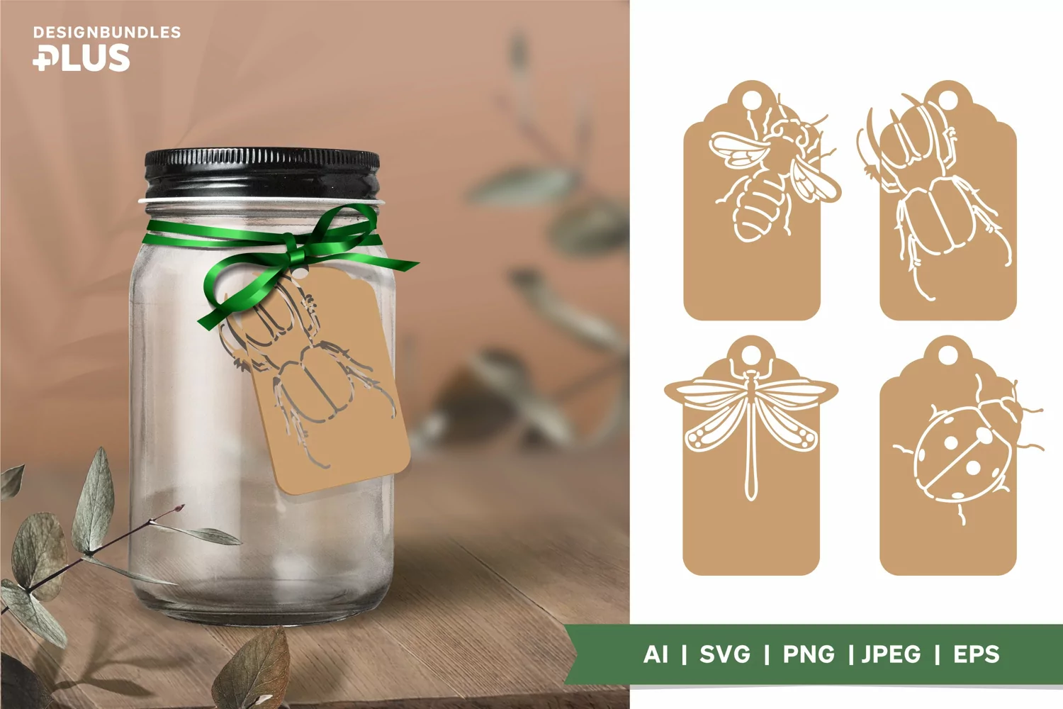 Different Kinds of Insect Gift Tag SVG Paper Cutting Set product image 1