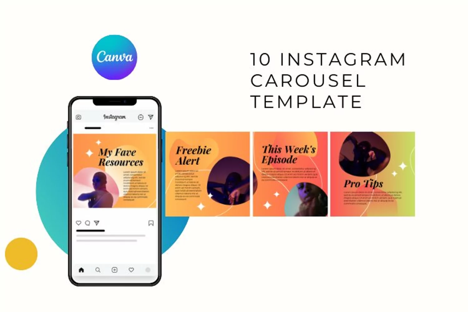 Trippy Portraits Instagram Carousel Post For Canva product image 1