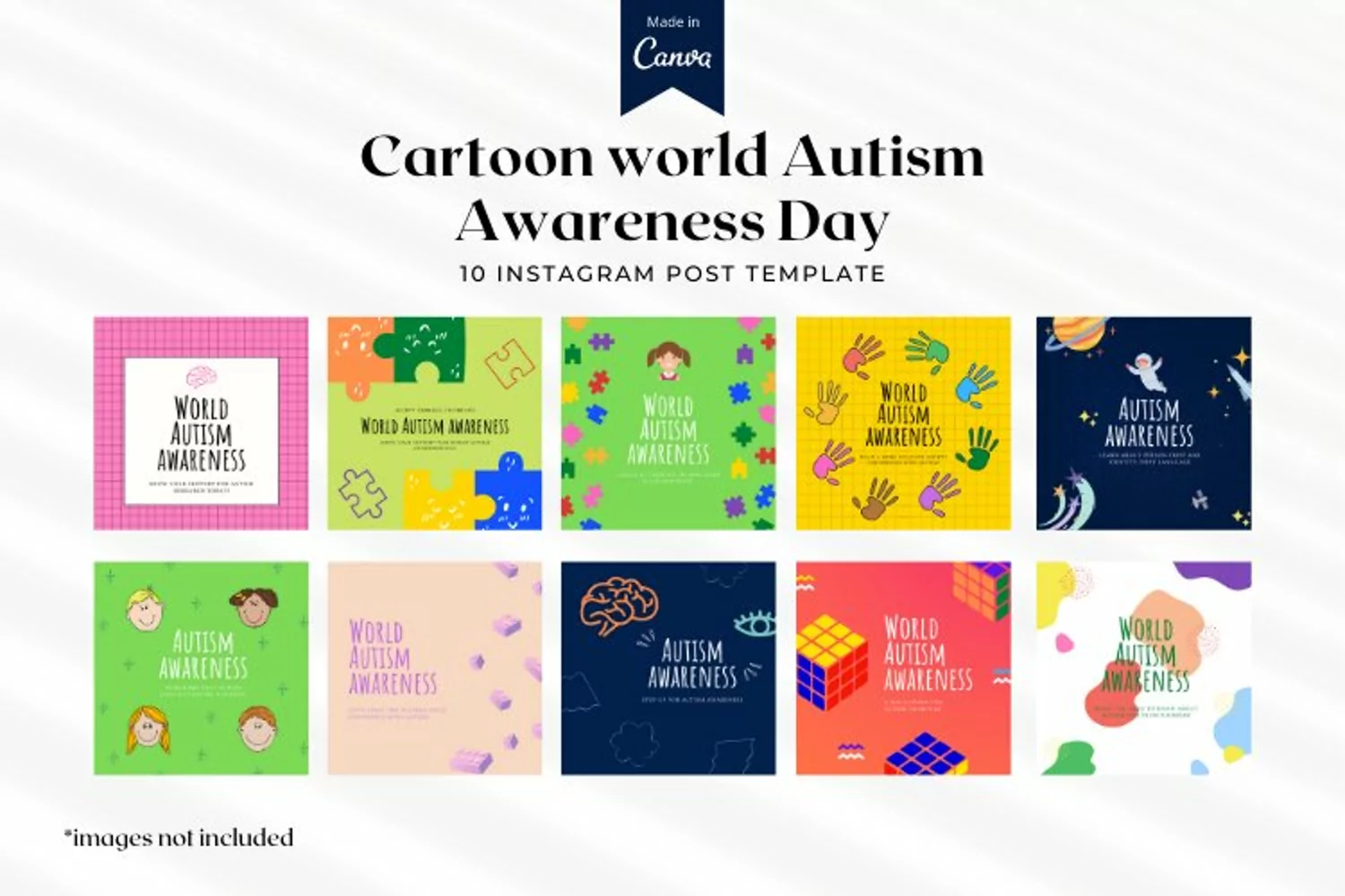 world autism awareness day instagram post, Canva Templates product image 1