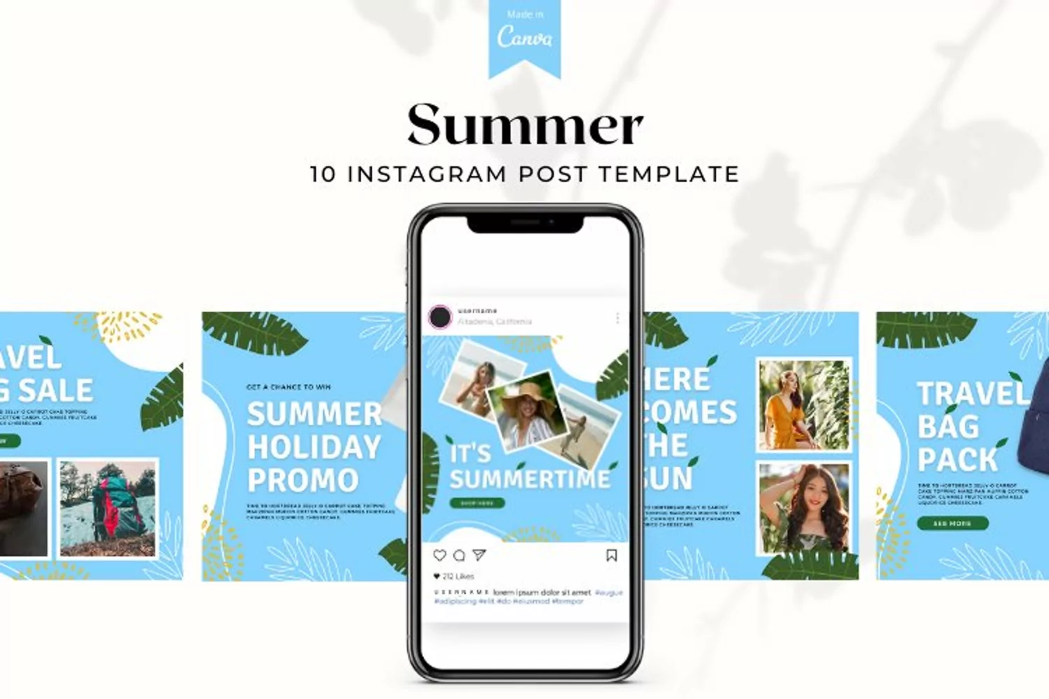 Summer Instagram Template, Canva Templates product image 1