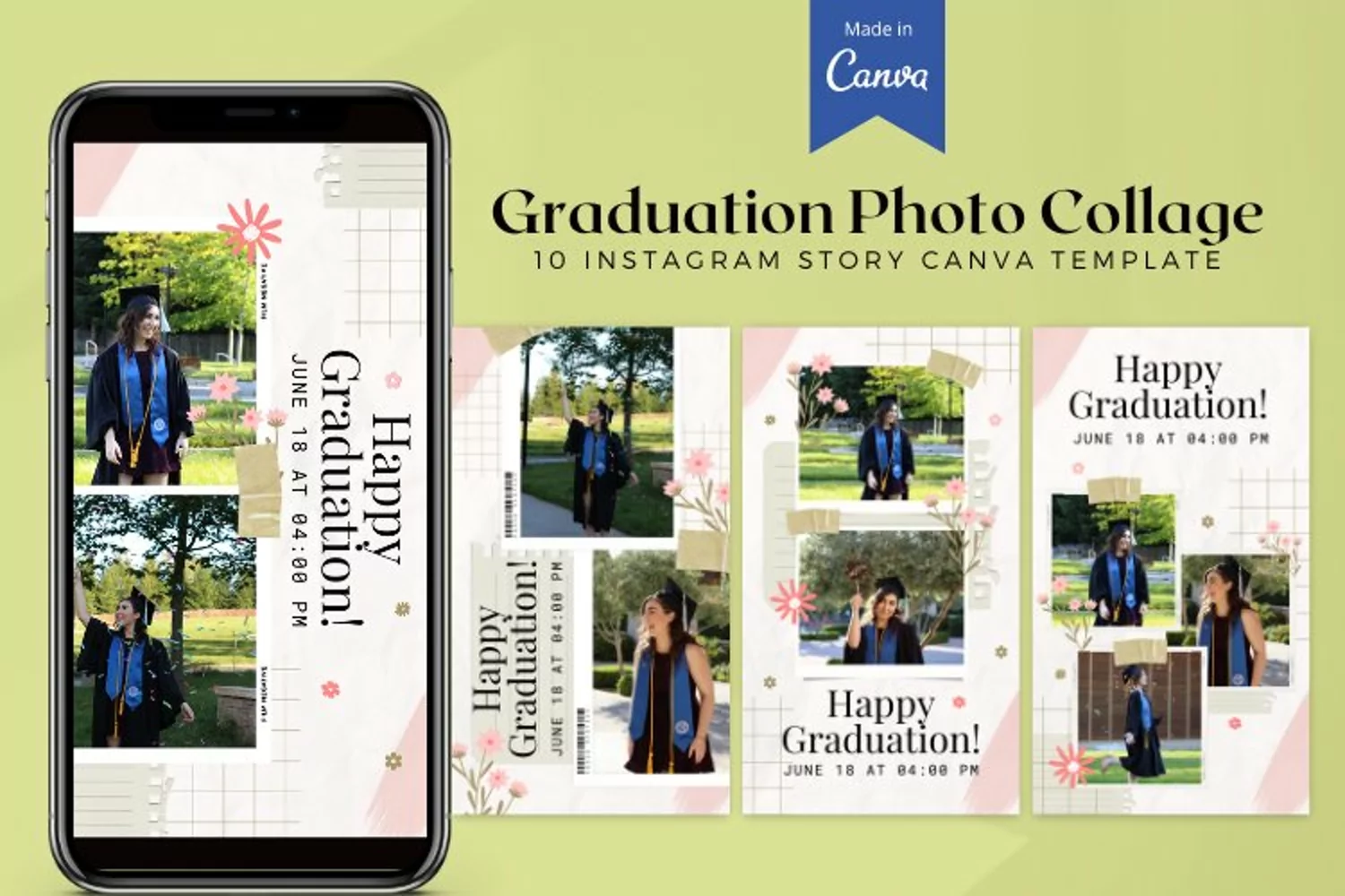 Graduation Photo Collage Instagram Story Canva Template product image 1