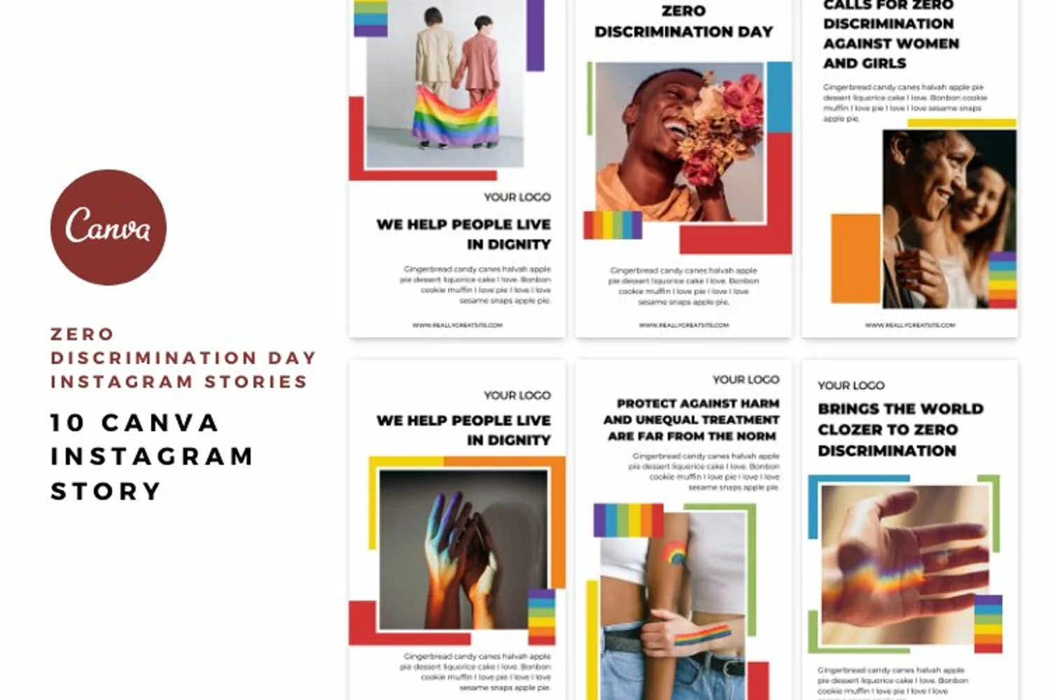 ZERO DISCRIMINATION DAY INSTAGRAM STORIES Canva Template product image 1