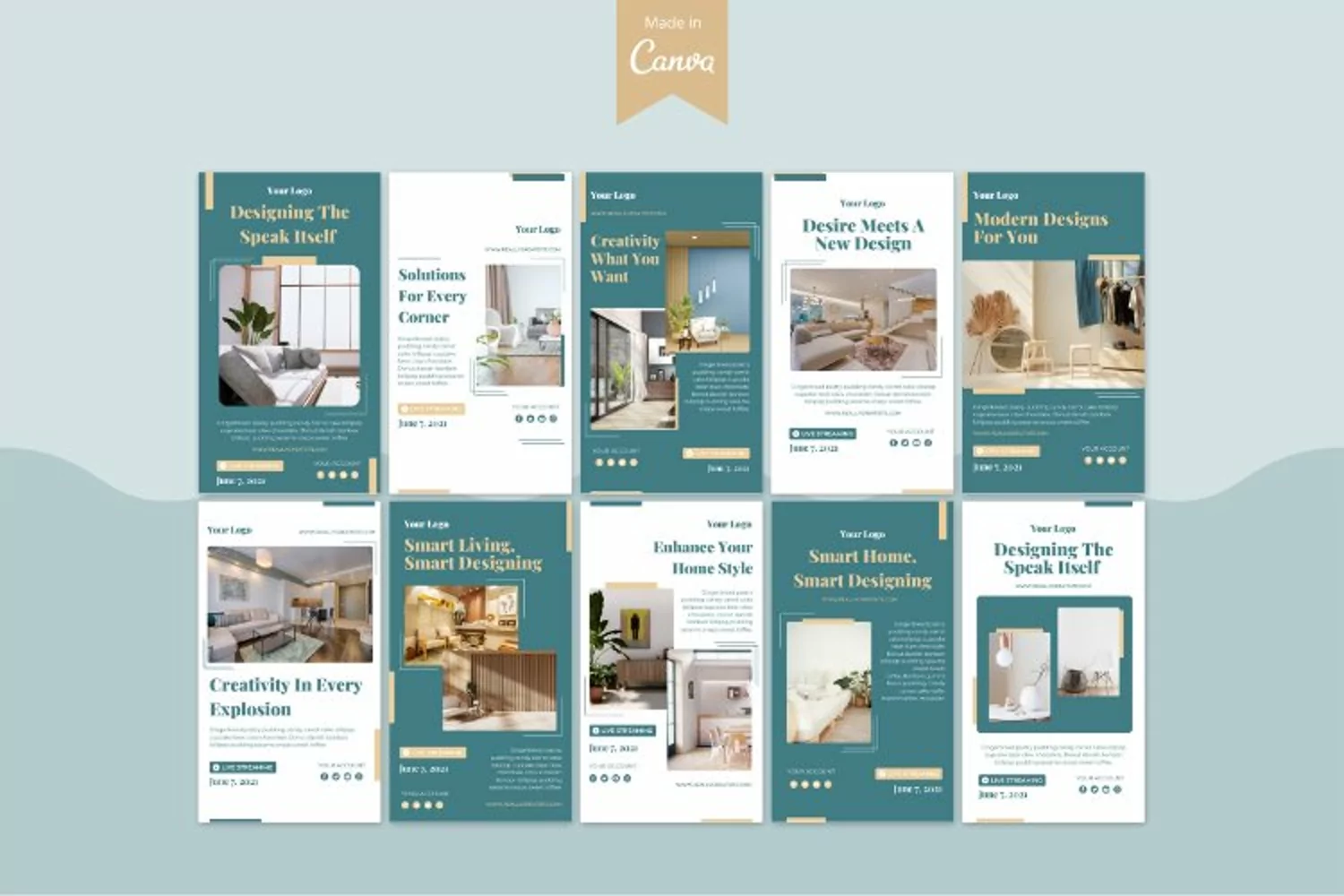 Interior design social media stories Canva Template product image 1