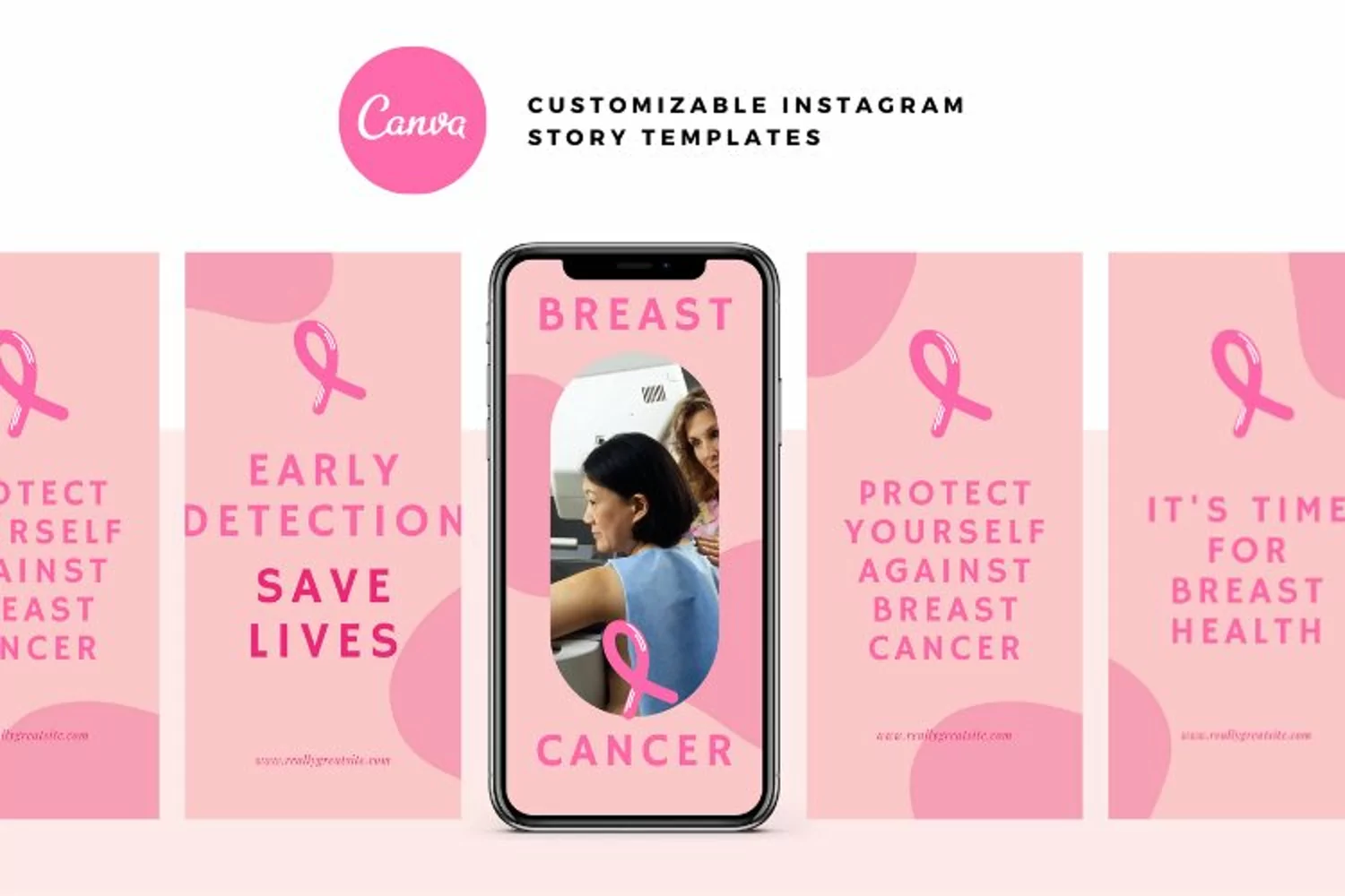 Breast Cancer Awareness Instagram Story, Canva Template product image 1