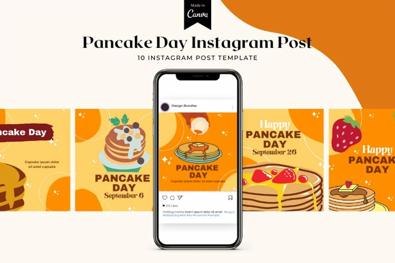 National Pancake Day Instagram Post Canva Template product image 1