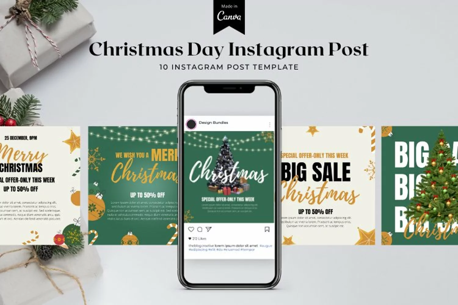 Christmas Day Instagram Post Canva Template product image 1