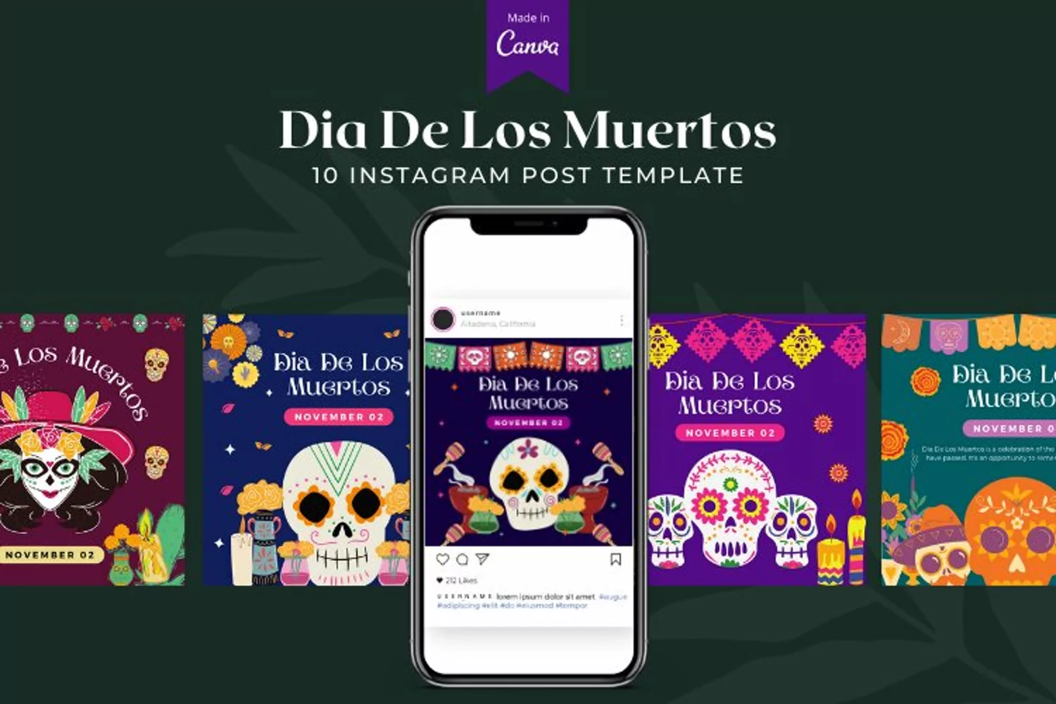 Dia De Los Muertos Canva Template product image 1