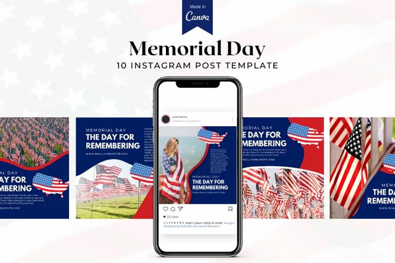 Memorial Day Instagram Canva Template product image 1