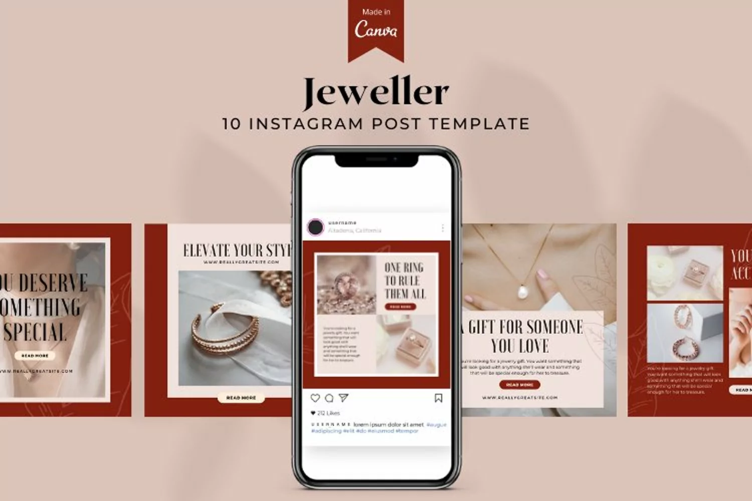 Jeweller Product Post Instagram Canva Template product image 1
