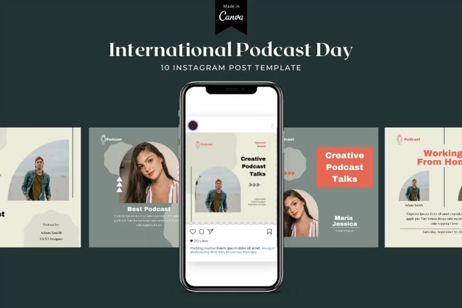 International Podcast Day Instagram Post Canva Template product image 1