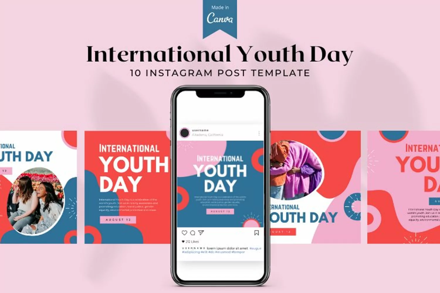 International Youth Day Instagram Canva Template product image 1