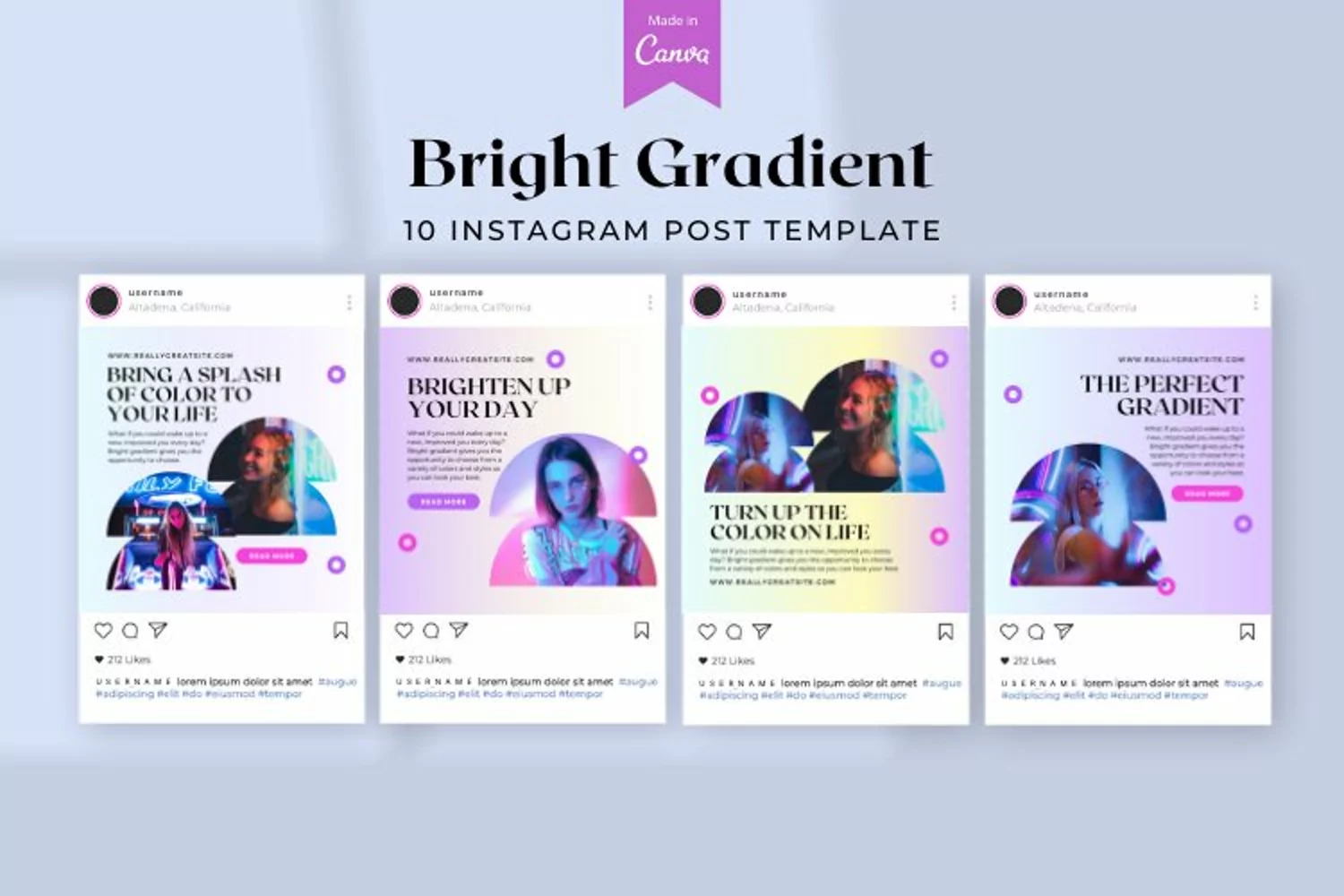 Bright Gradient Instagram Canva Template product image 1