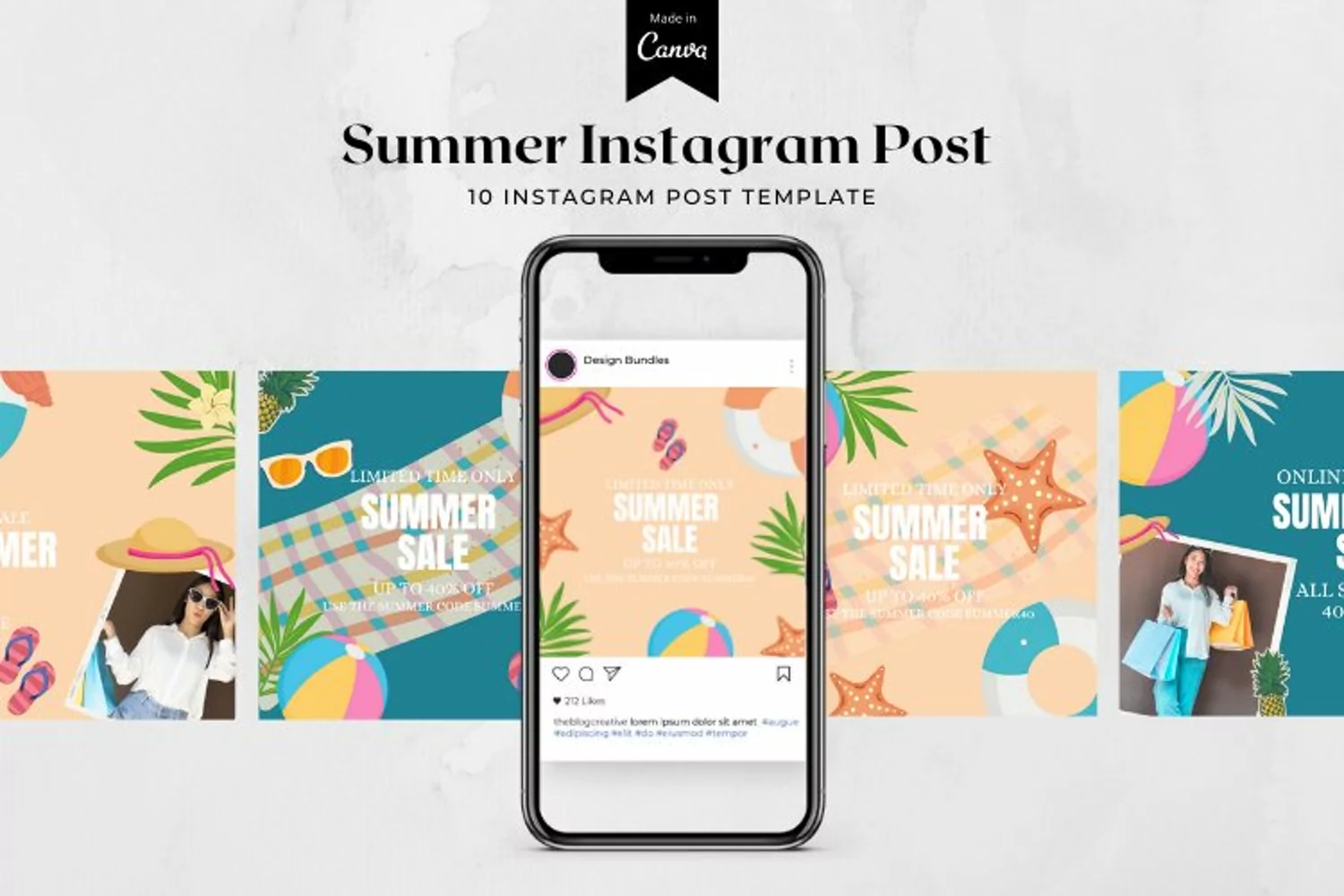 Summer Instagram Post Canva Template product image 1